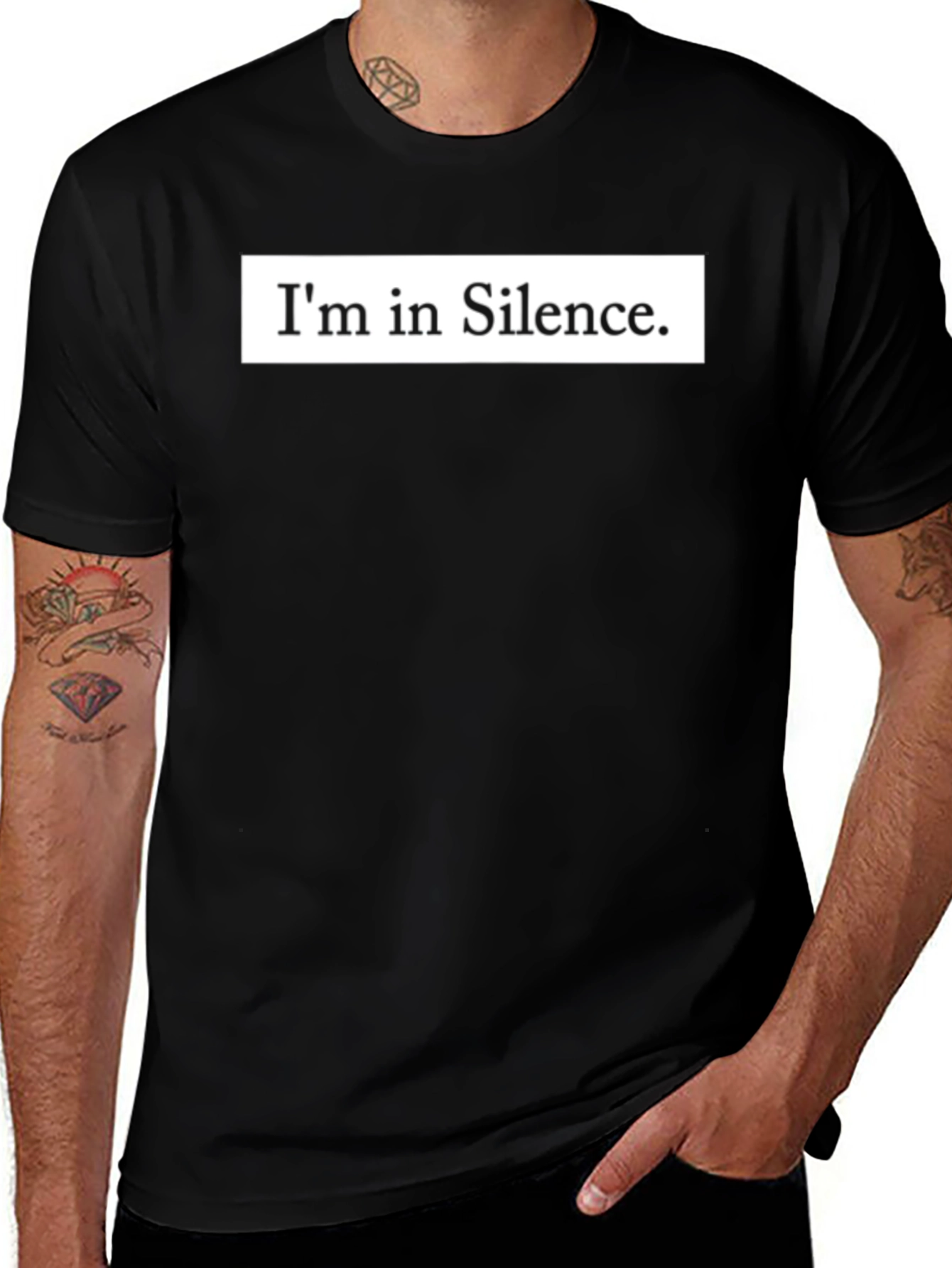 Im in Silence Graphic Tee - Mens Black T-Shirt
