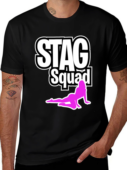 Stag Squad Graphic T-Shirt - Mens Black Tee