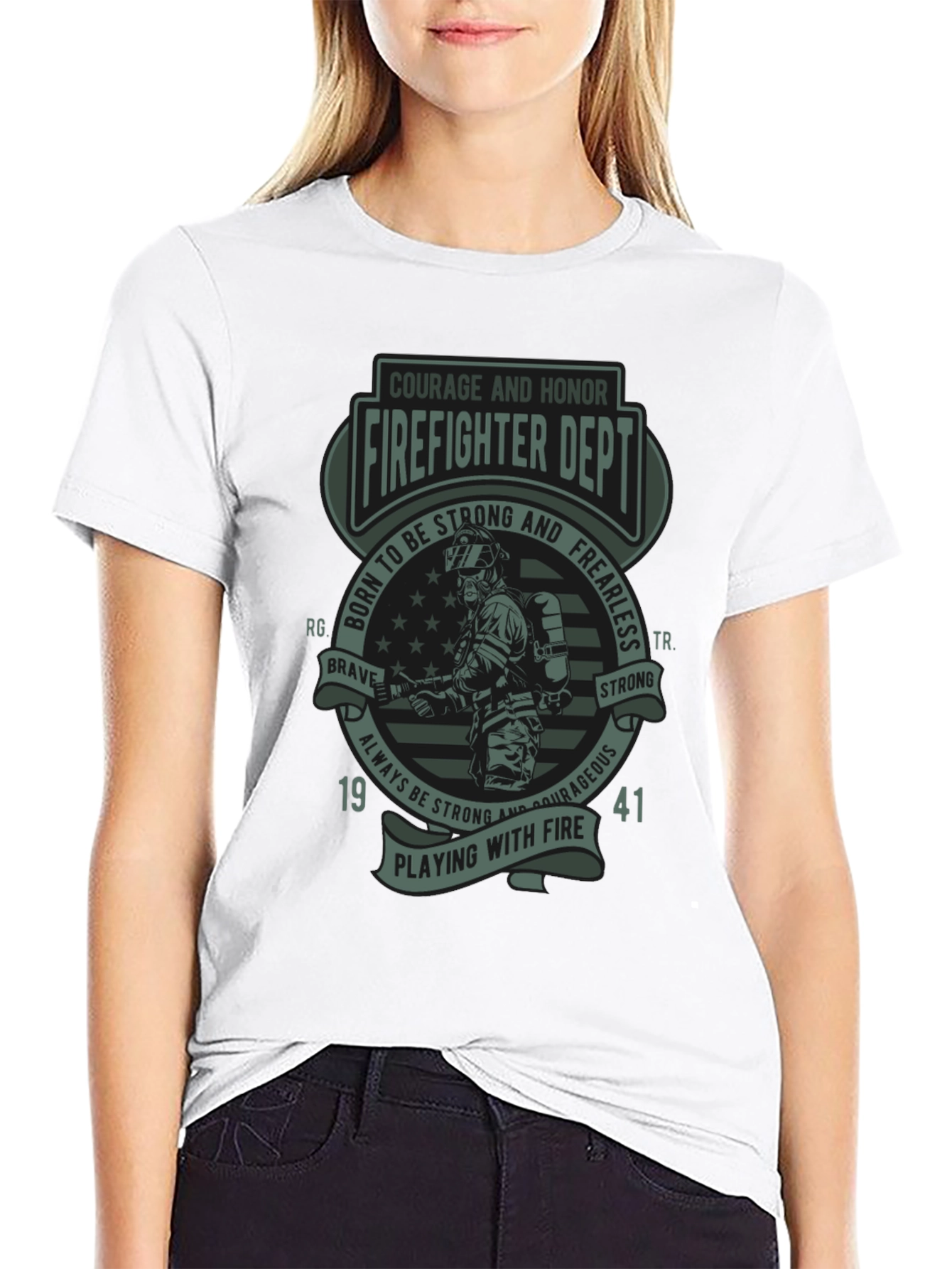 Firefighter Dept. T-Shirt - Courage & Honor Design
