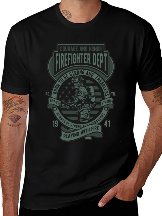 Firefighter Dept. T-Shirt - Courage & Honor Design