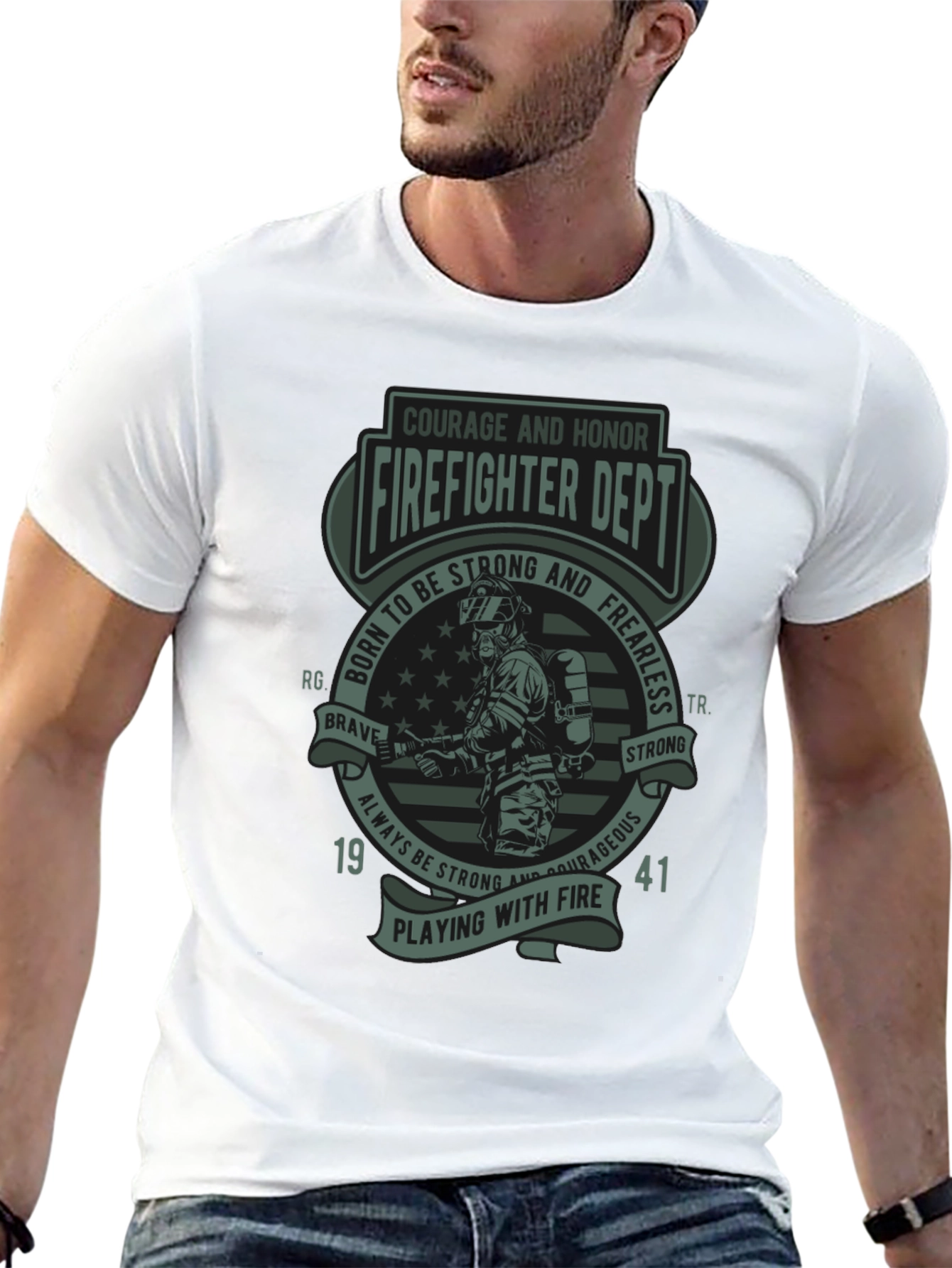 Firefighter Dept. T-Shirt - Courage & Honor Design