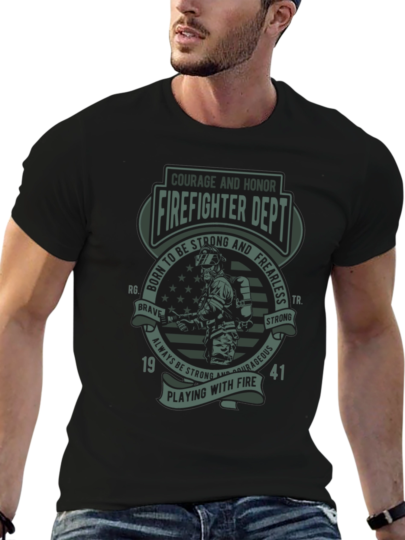 Firefighter Dept. T-Shirt - Courage & Honor Design