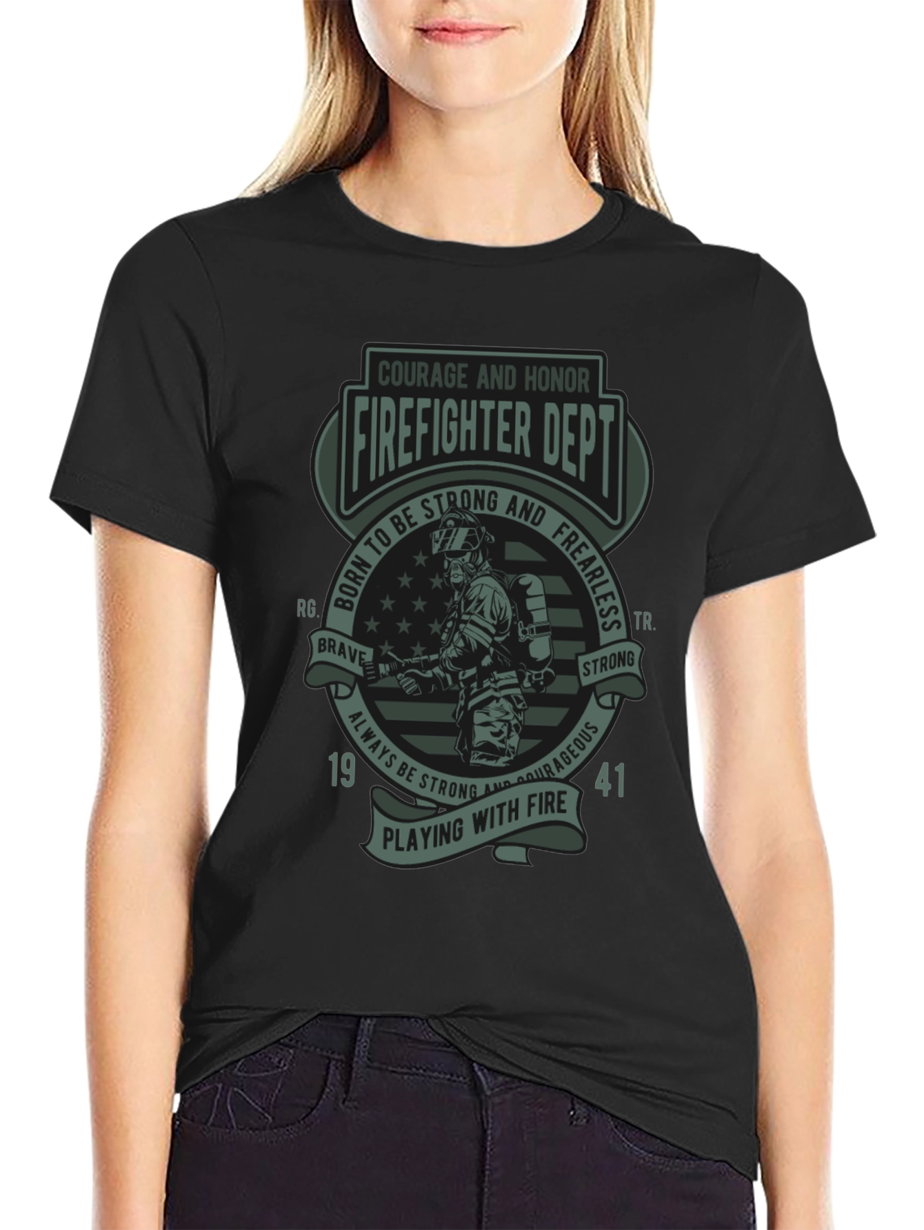 Firefighter Dept. T-Shirt - Courage & Honor Design