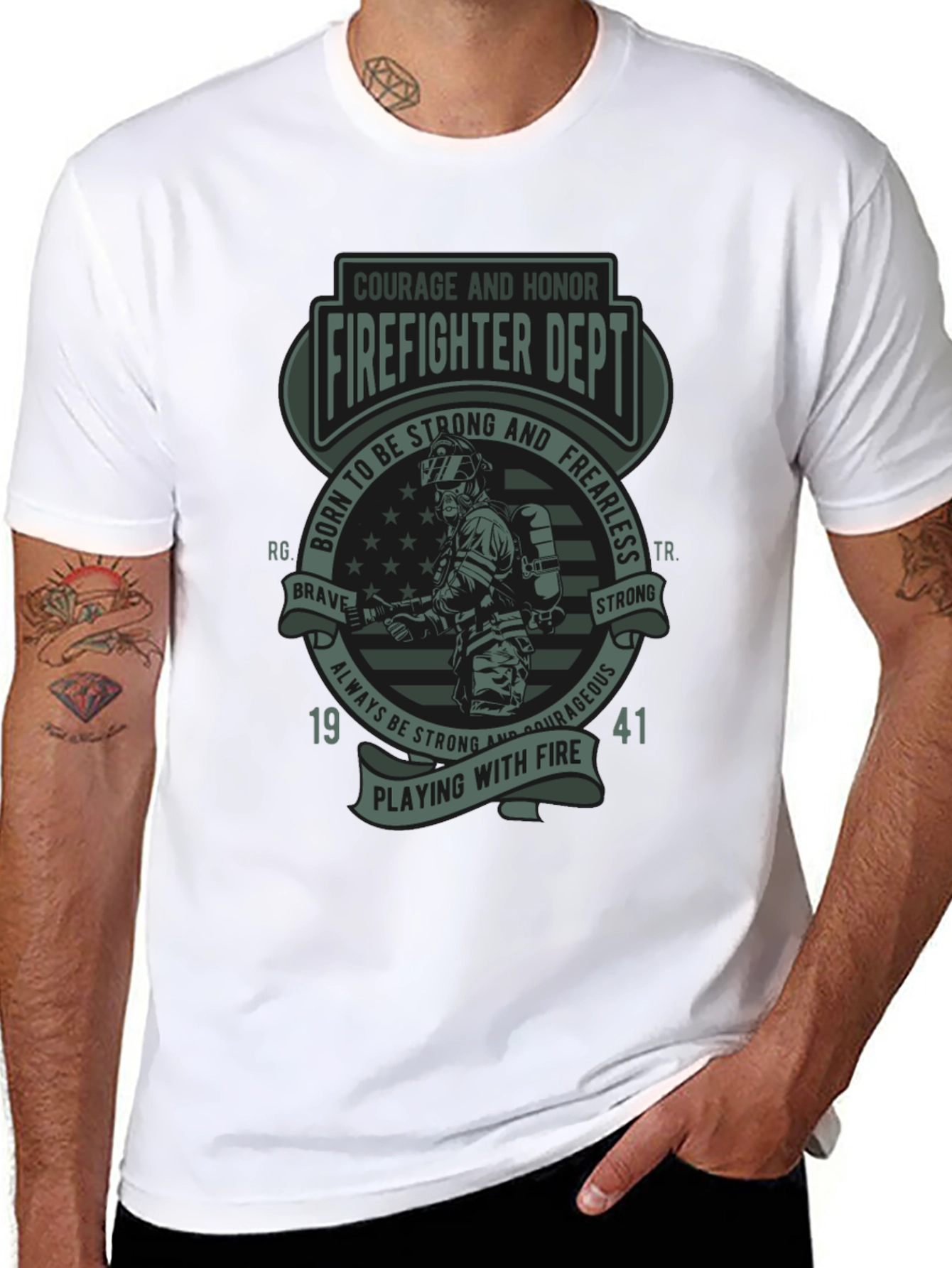 Firefighter Dept. T-Shirt - Courage & Honor Design