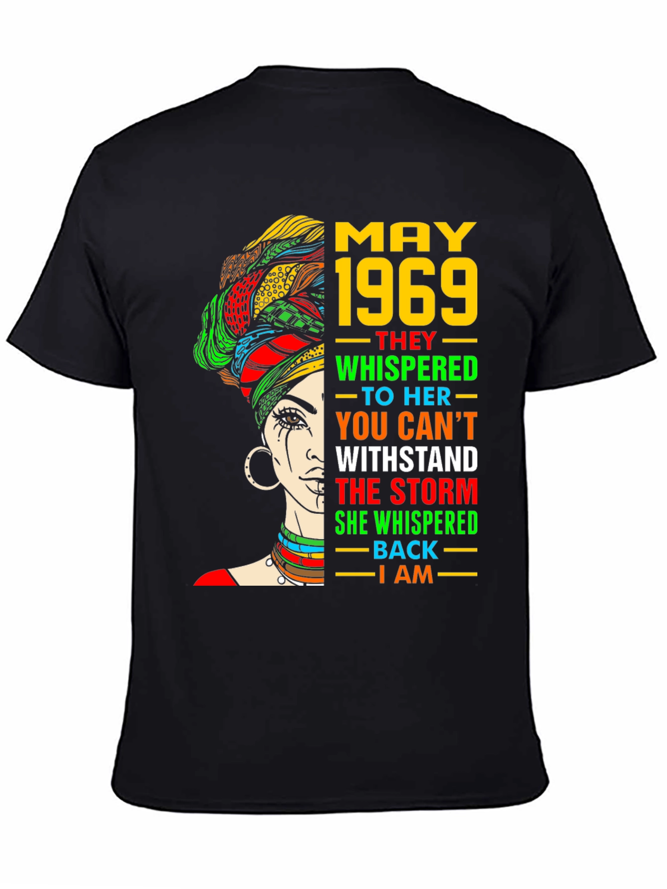 May 1969 T-Shirt - African Queen Empowering Birthday Tee