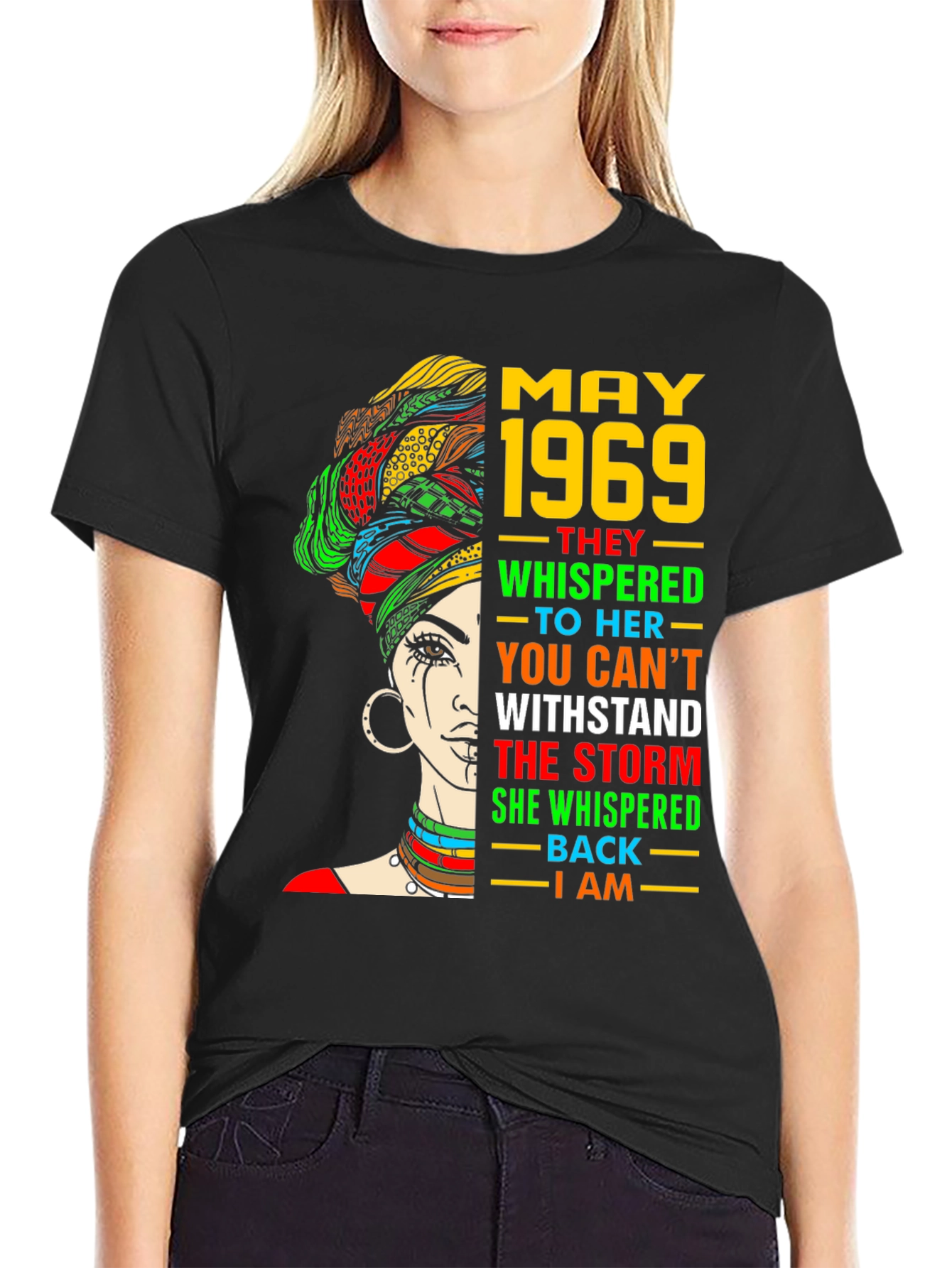May 1969 T-Shirt - African Queen Empowering Birthday Tee