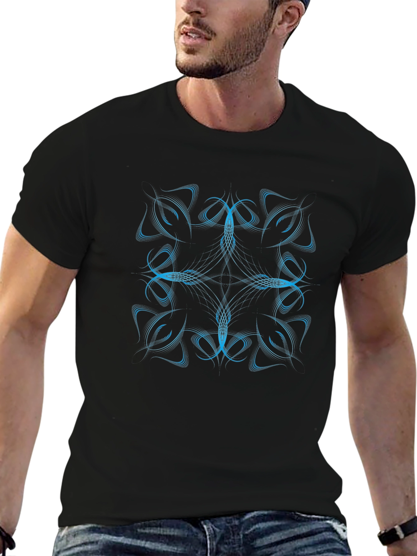 Abstract Design Black T-Shirt