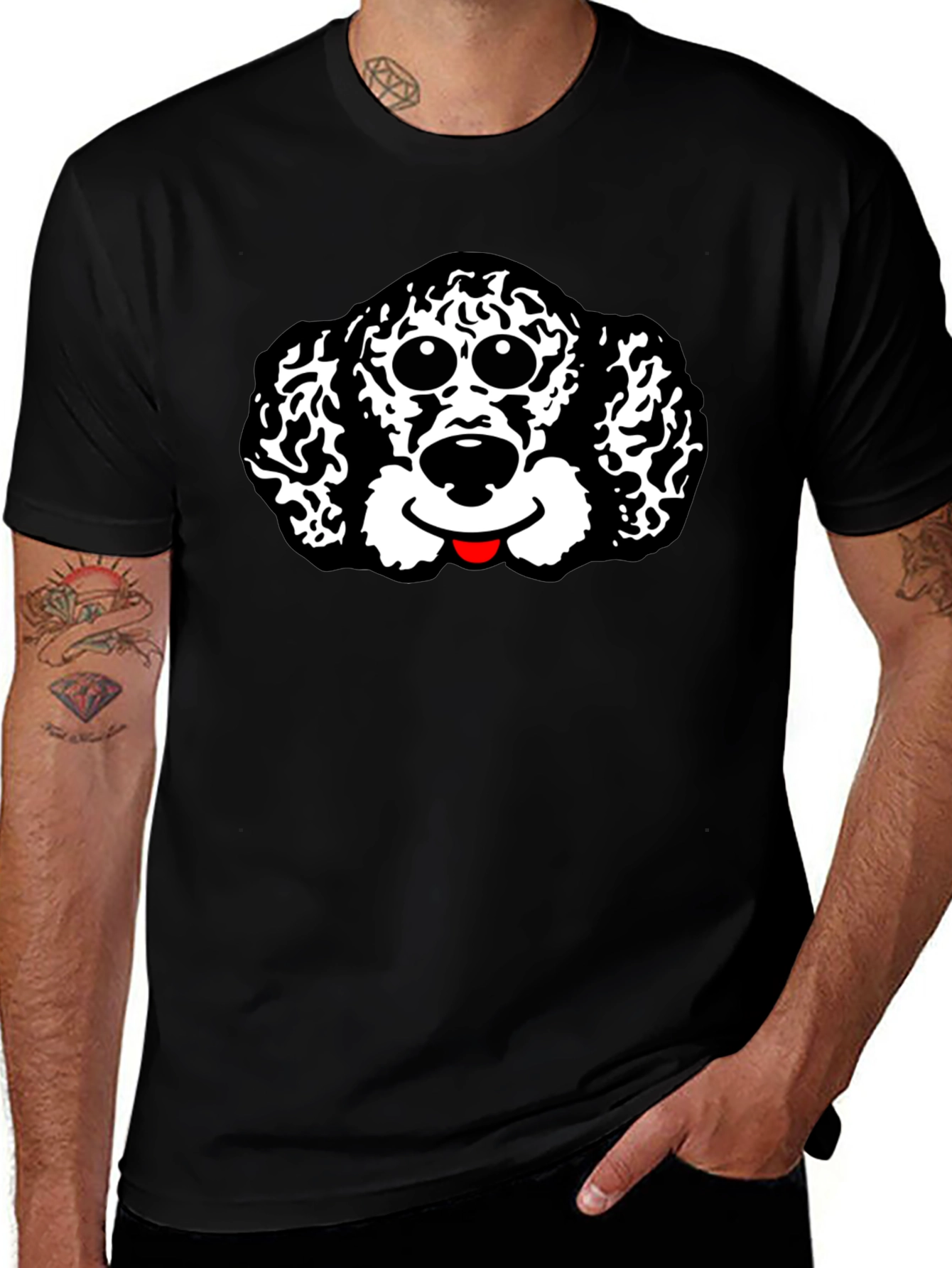 Dog Graphic Black T-Shirt | Soft Cotton Tee
