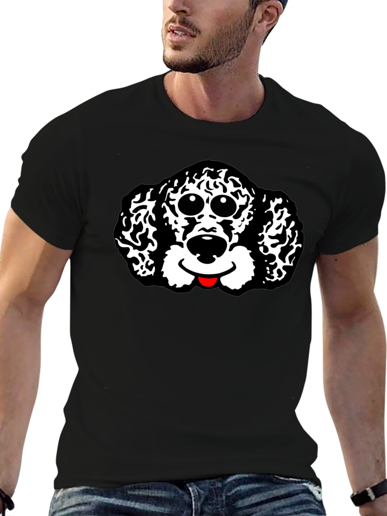 Dog Graphic Black T-Shirt | Soft Cotton Tee