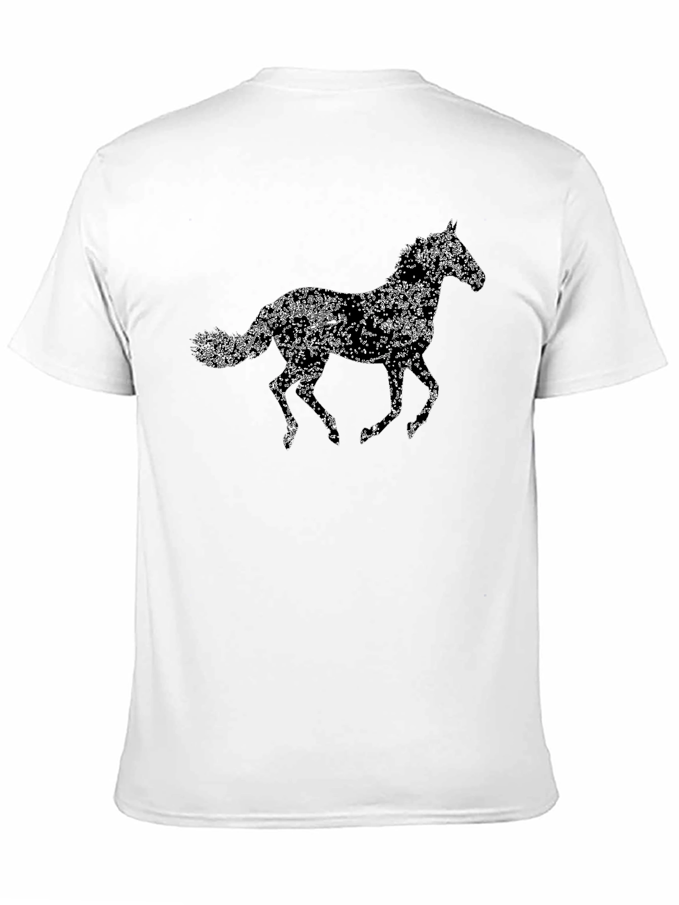 Floral Horse Graphic Tee - Black Cotton