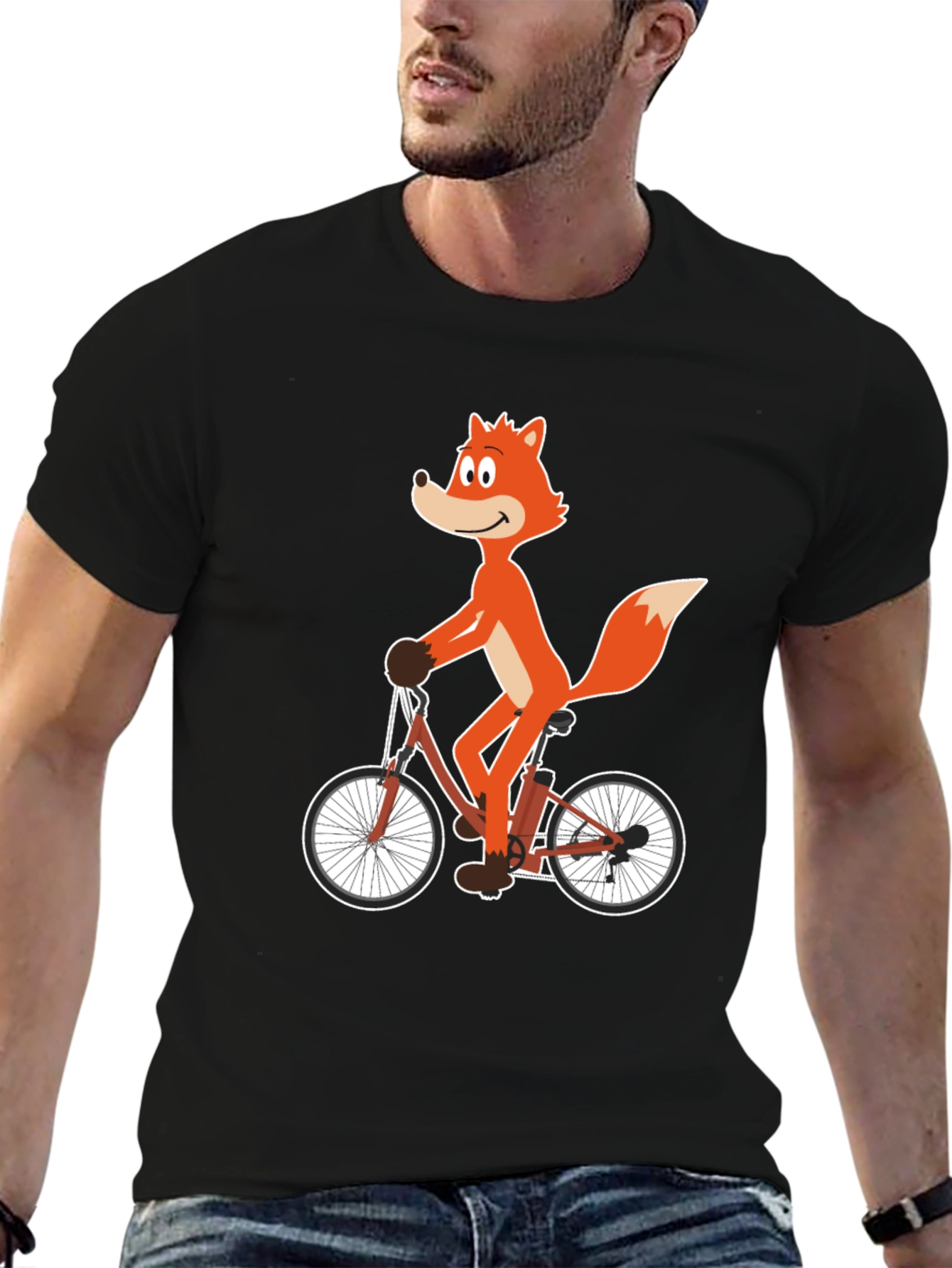 Fox on Bicycle Graphic Tee