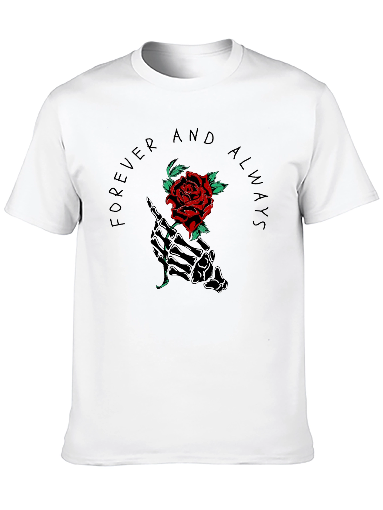 Forever Always Rose Skeleton Hand Graphic Tee