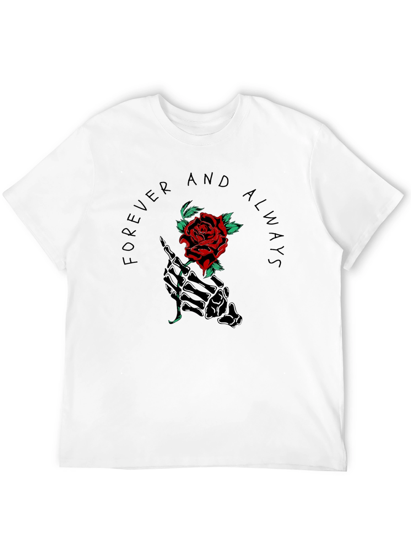 Forever Always Rose Skeleton Hand Graphic Tee