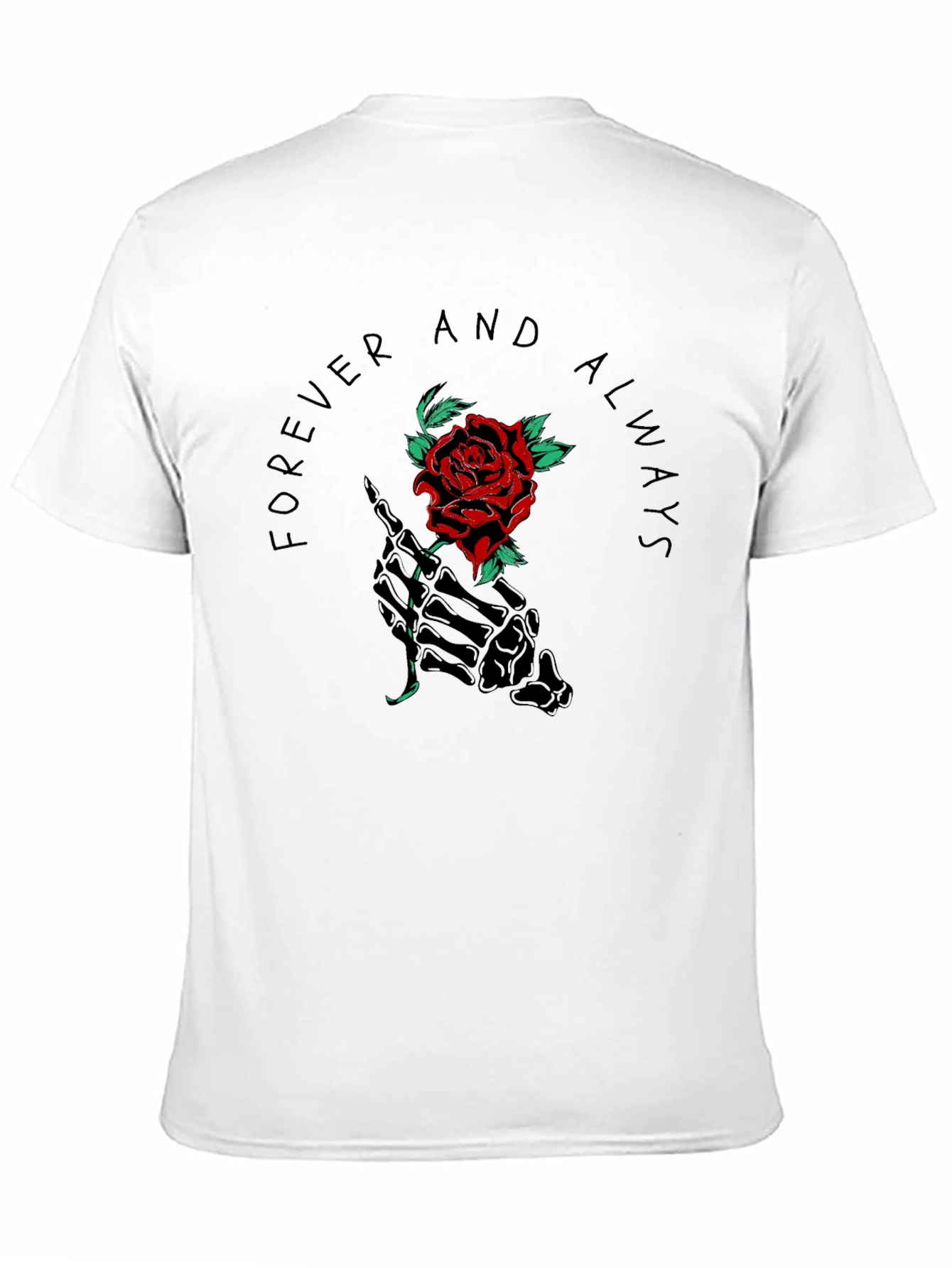 Forever Always Rose Skeleton Hand Graphic Tee