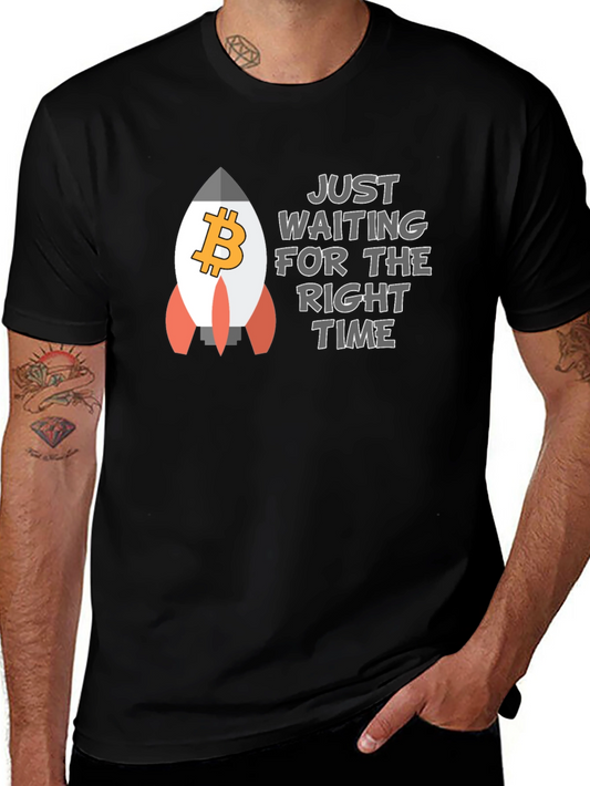 Bitcoin Rocket T-Shirt - Waiting for the Right Time!
