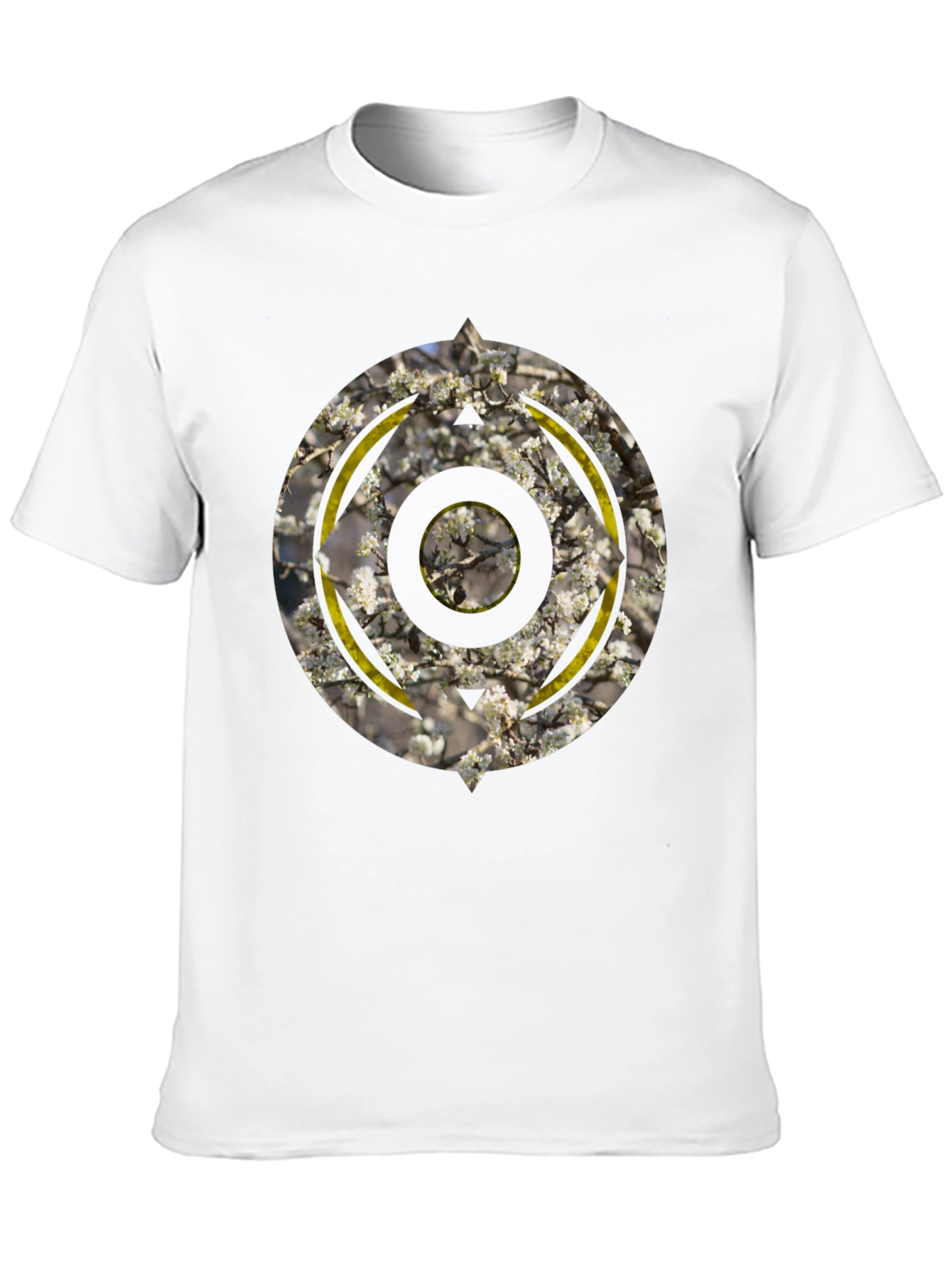 Abstract Circular Graphic Print Black T-Shirt