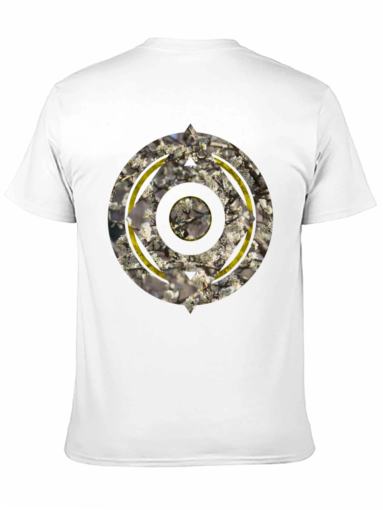 Abstract Circular Graphic Print Black T-Shirt