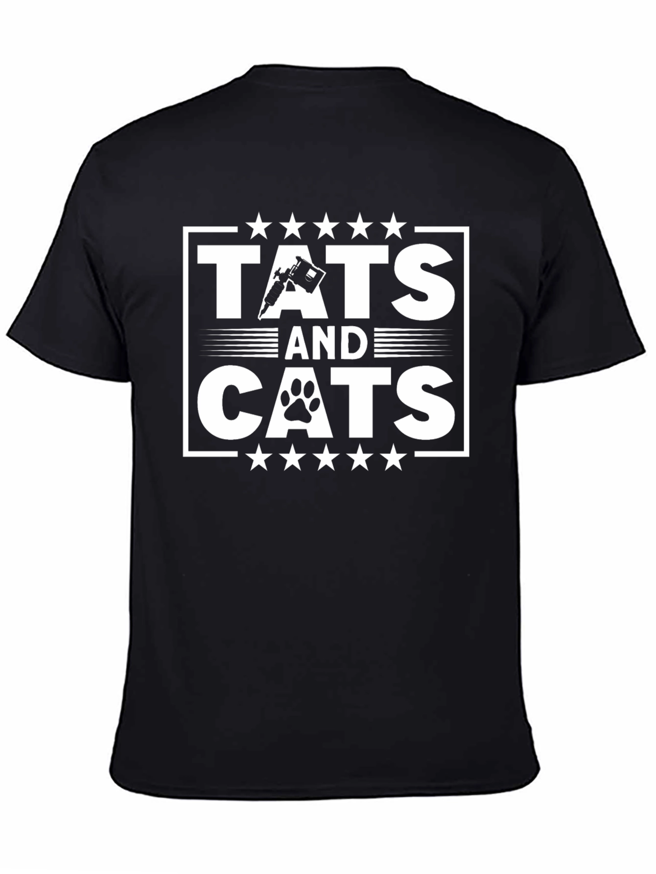 Tats and Cats Graphic T-Shirt - Black