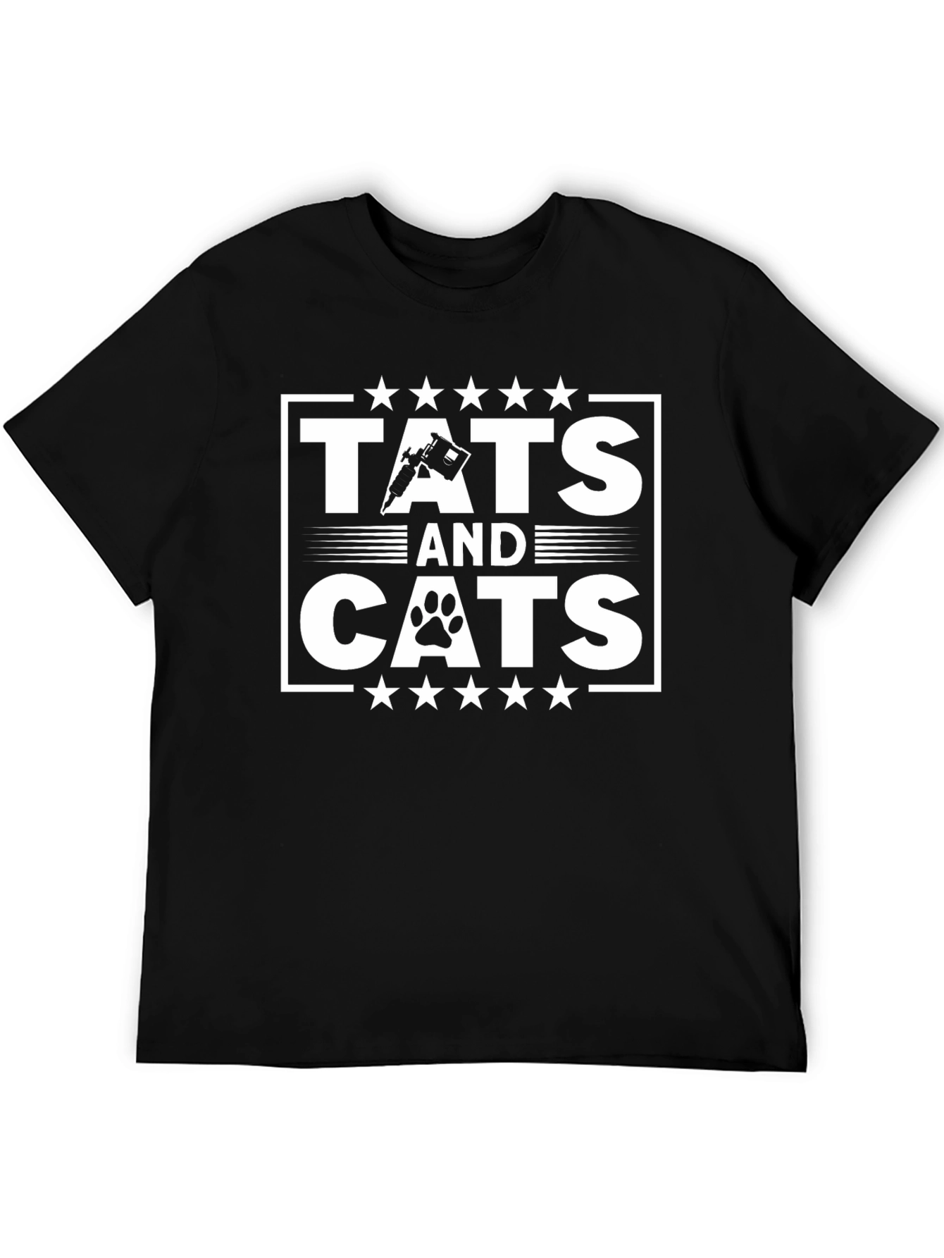 Tats and Cats Graphic T-Shirt - Black