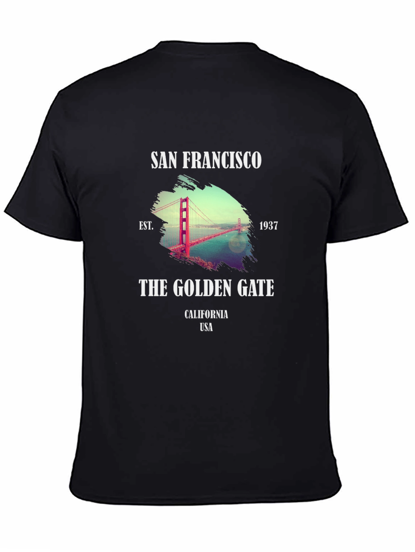 San Francisco Golden Gate Bridge Black T-Shirt