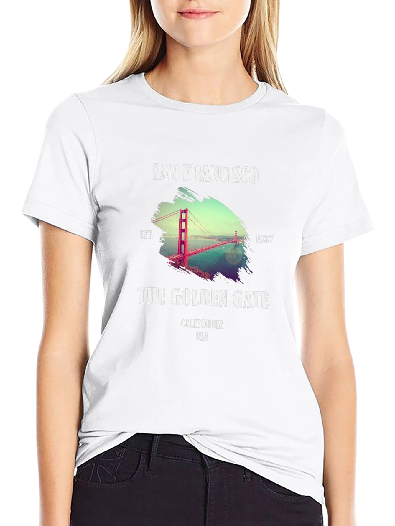 San Francisco Golden Gate Bridge Black T-Shirt
