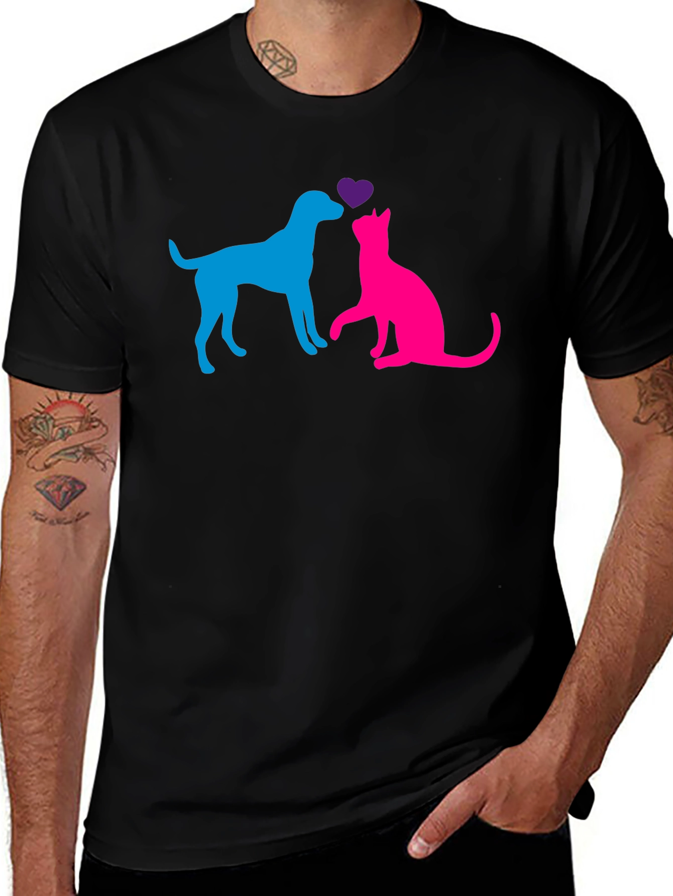 Dog & Cat Love T-Shirt - Pet Lovers Tee