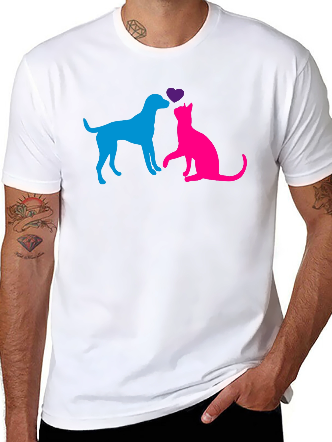 Dog & Cat Love T-Shirt - Pet Lovers Tee