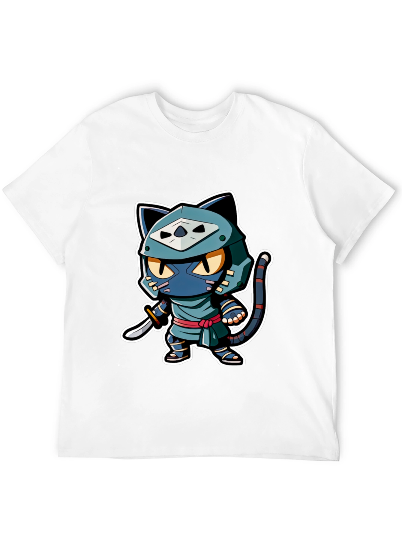 Ninja Cat Graphic Tee - Black