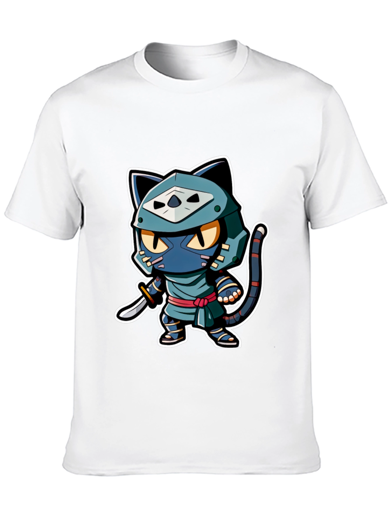 Ninja Cat Graphic Tee - Black