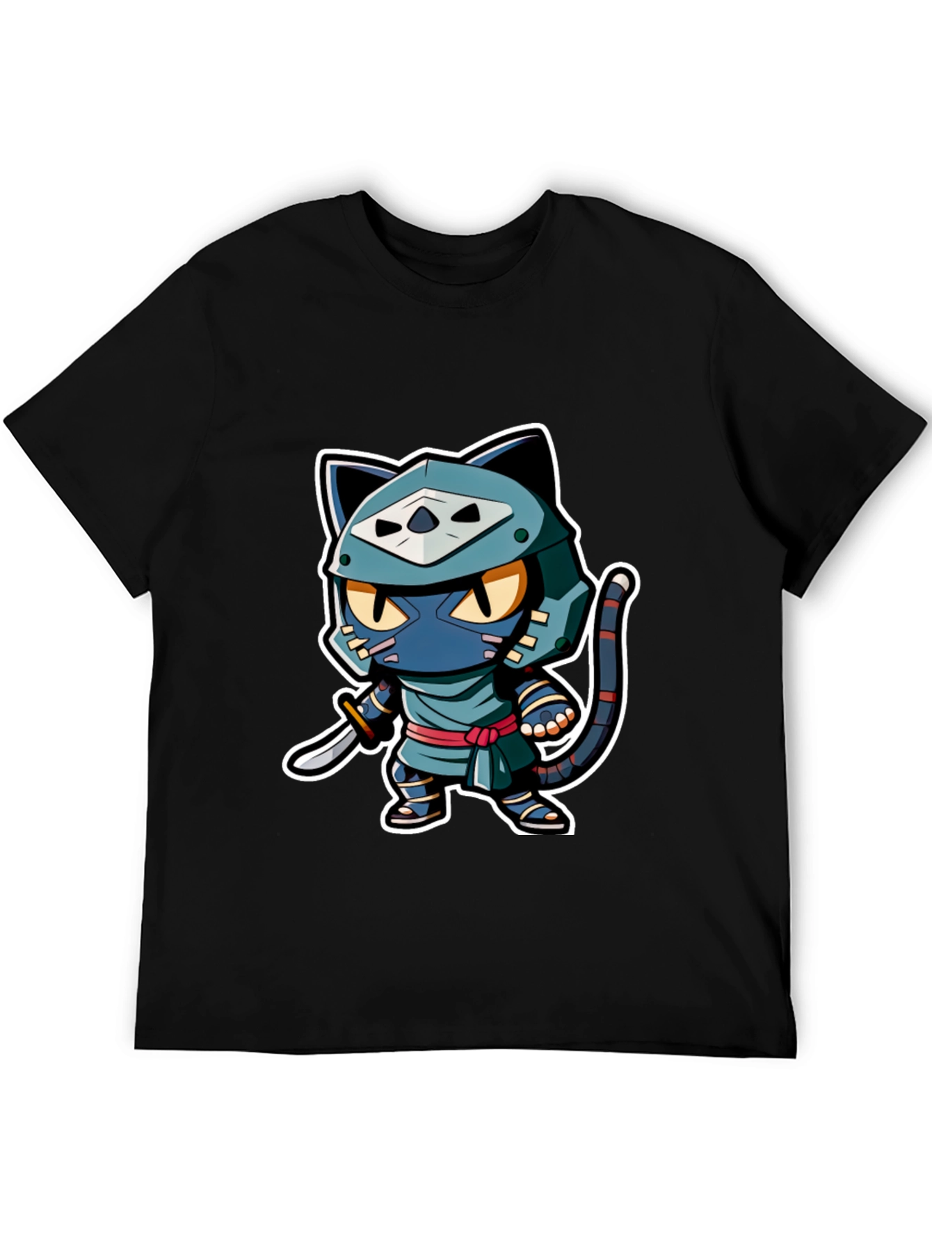 Ninja Cat Graphic Tee - Black