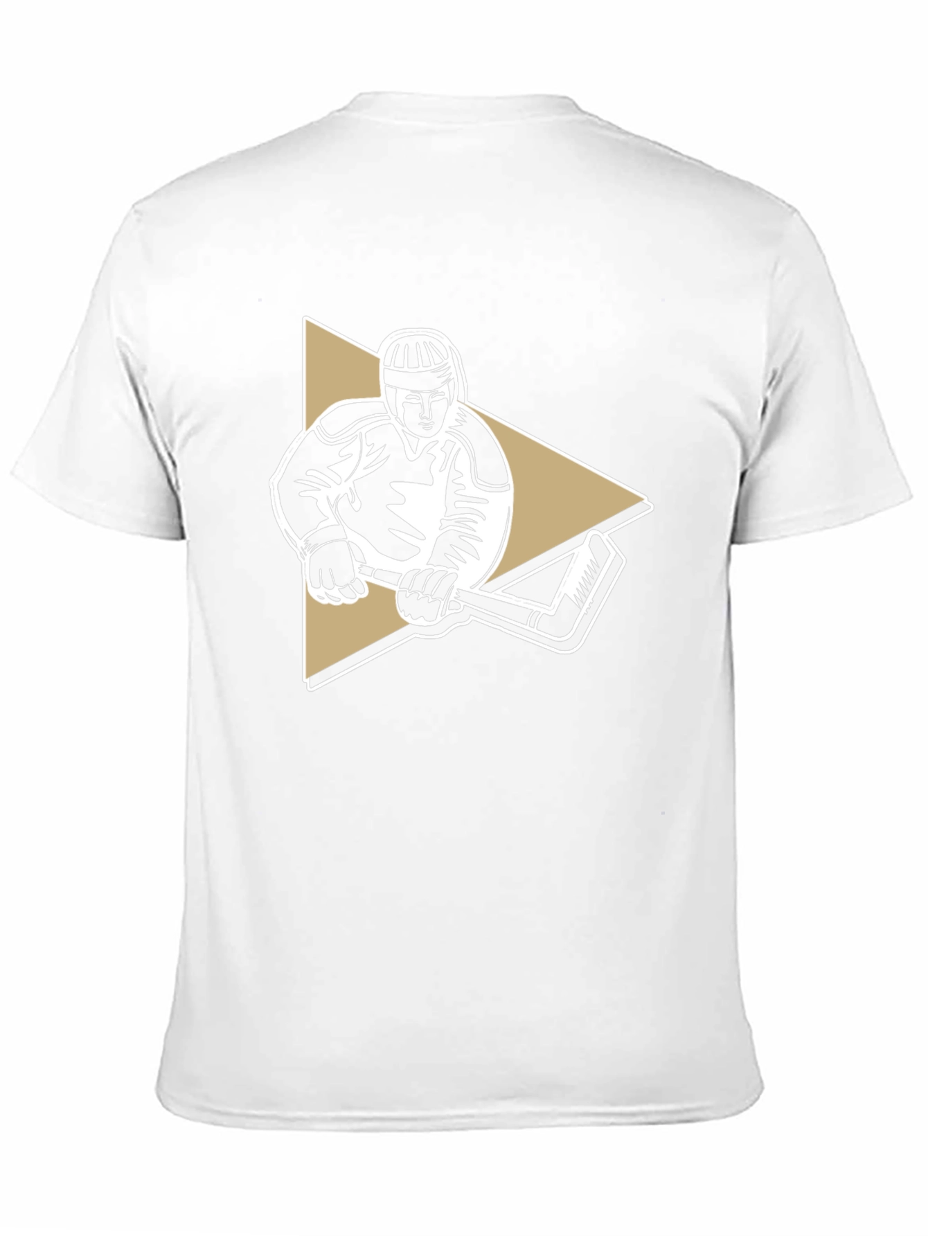 Hockey Player Graphic Tee - Black Cotton T-Shirt