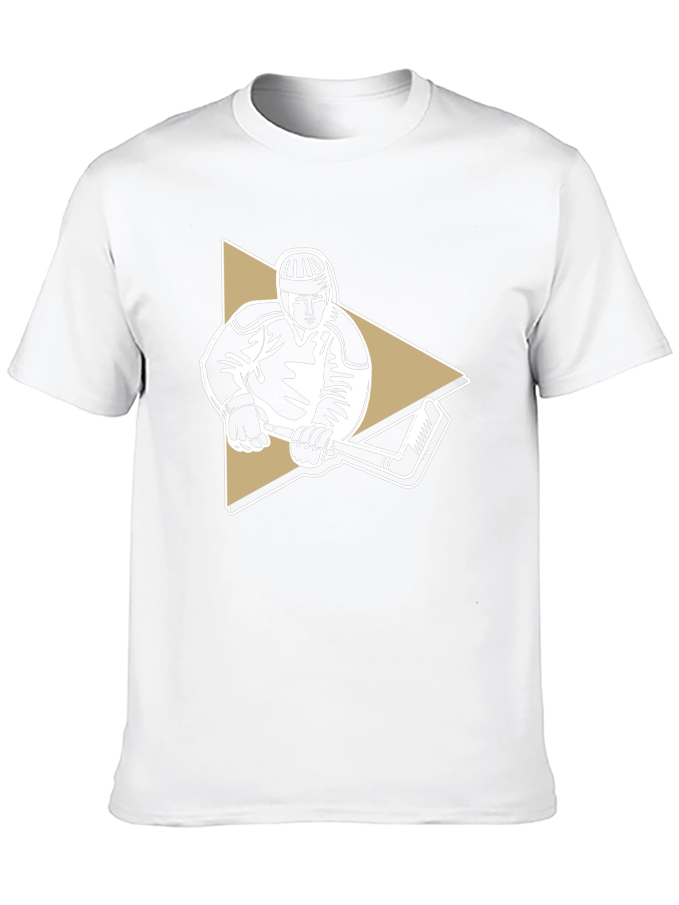 Hockey Player Graphic Tee - Black Cotton T-Shirt