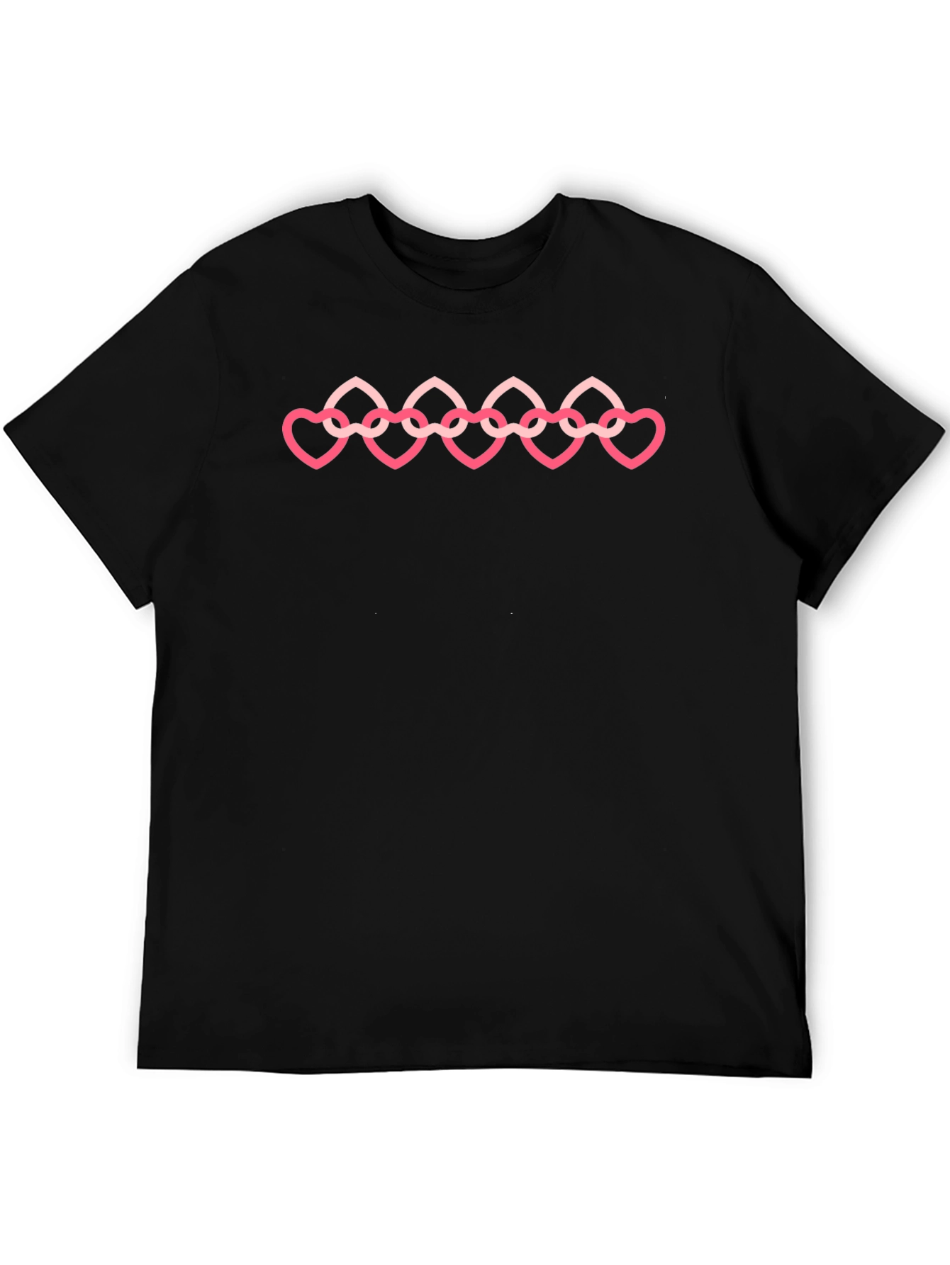 Heart Chain Graphic T-Shirt - Stylish Black Tee