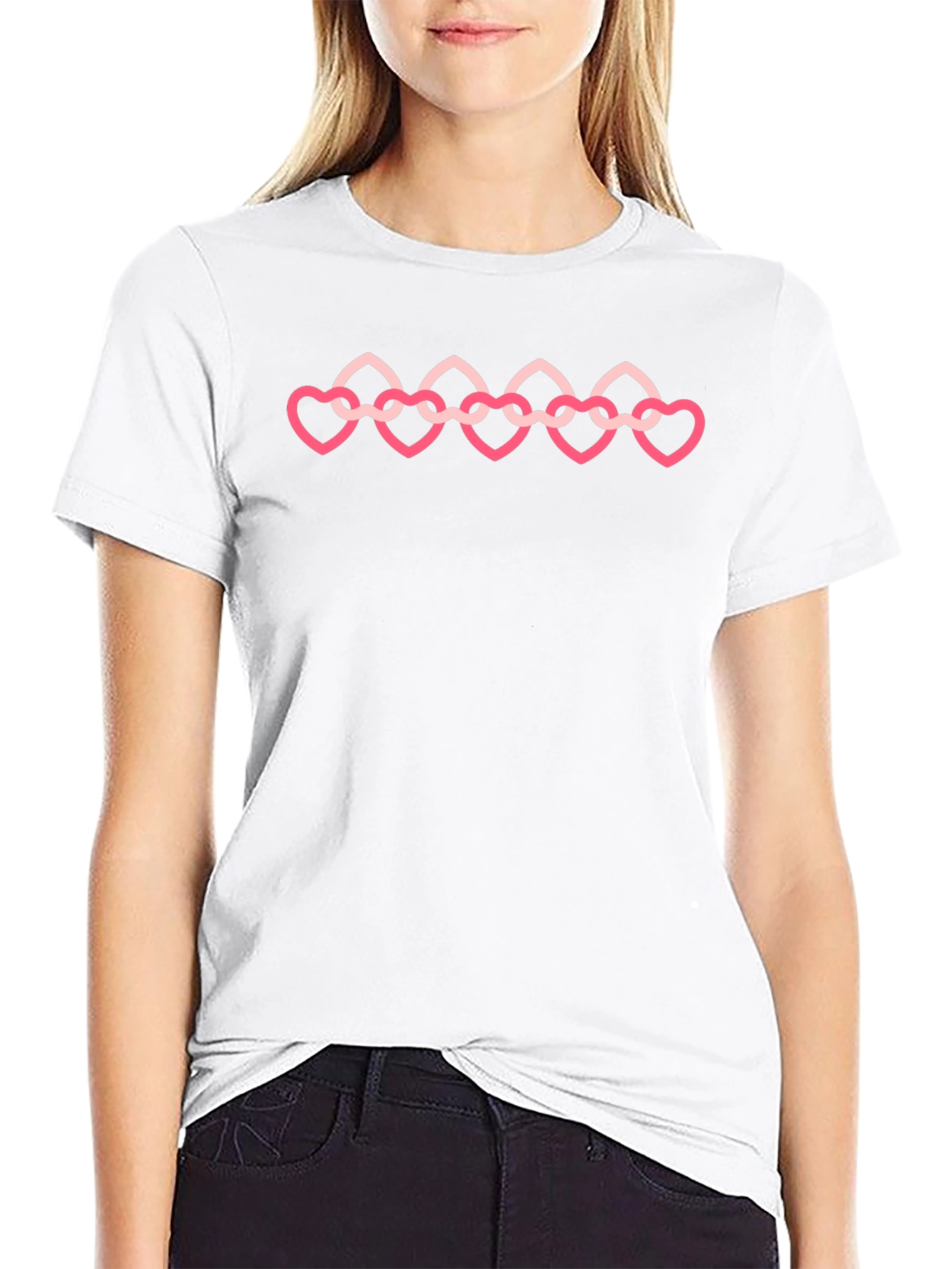Heart Chain Graphic T-Shirt - Stylish Black Tee