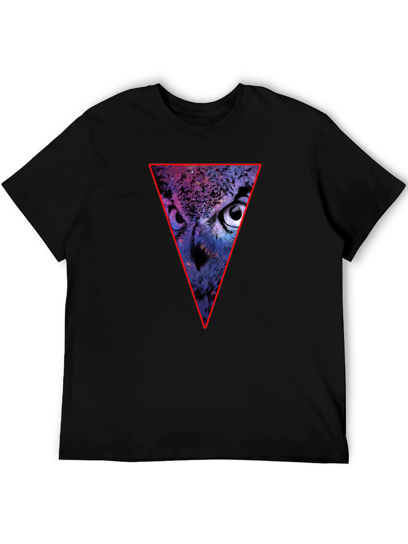 Cosmic Owl Triangle Graphic T-Shirt