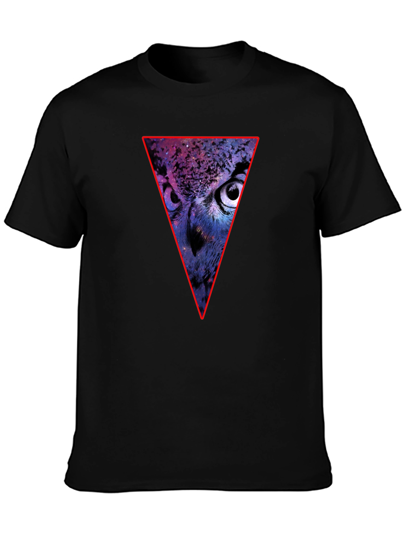 Cosmic Owl Triangle Graphic T-Shirt