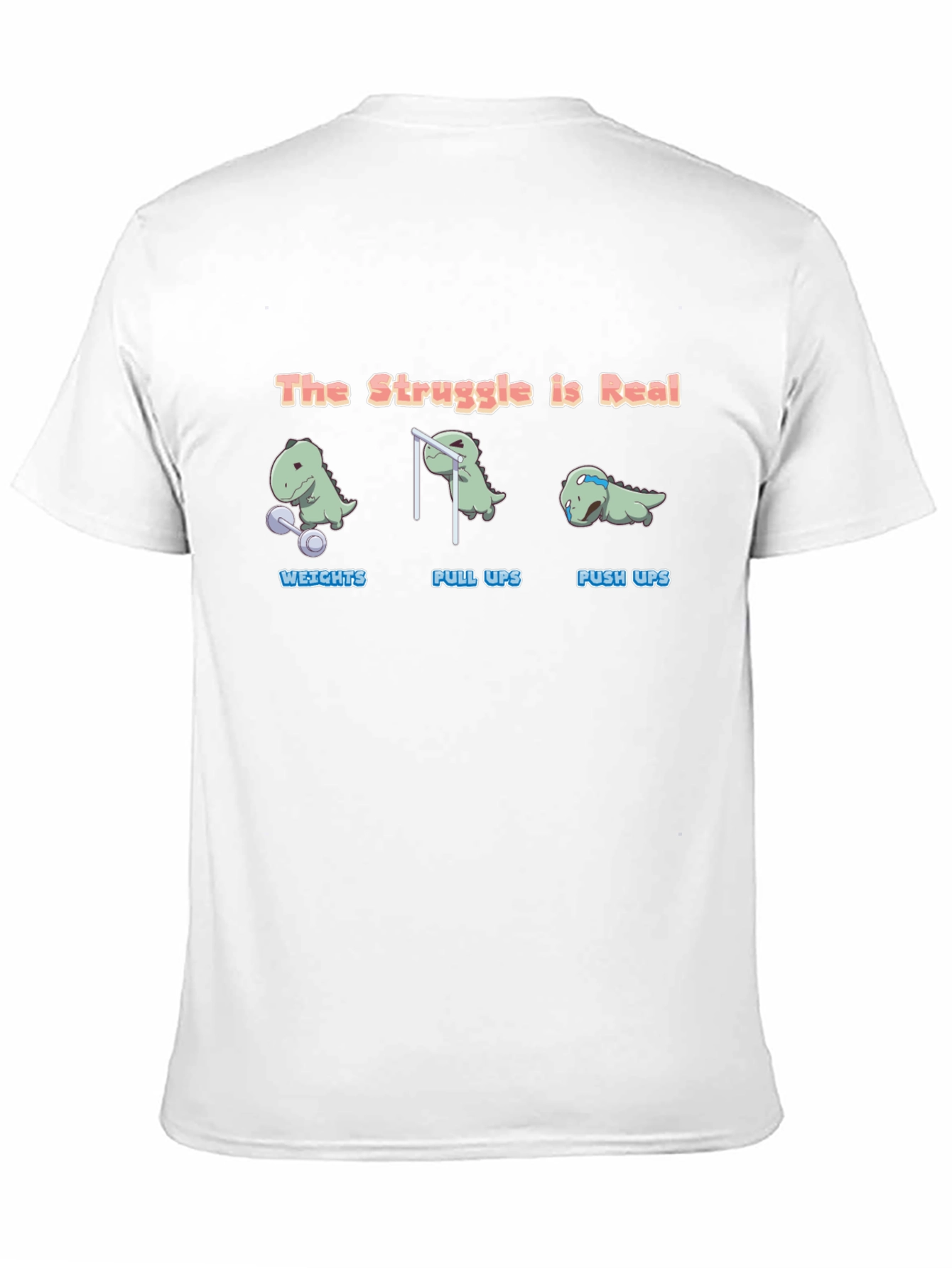 The Struggle is Real Dino Black T-Shirt