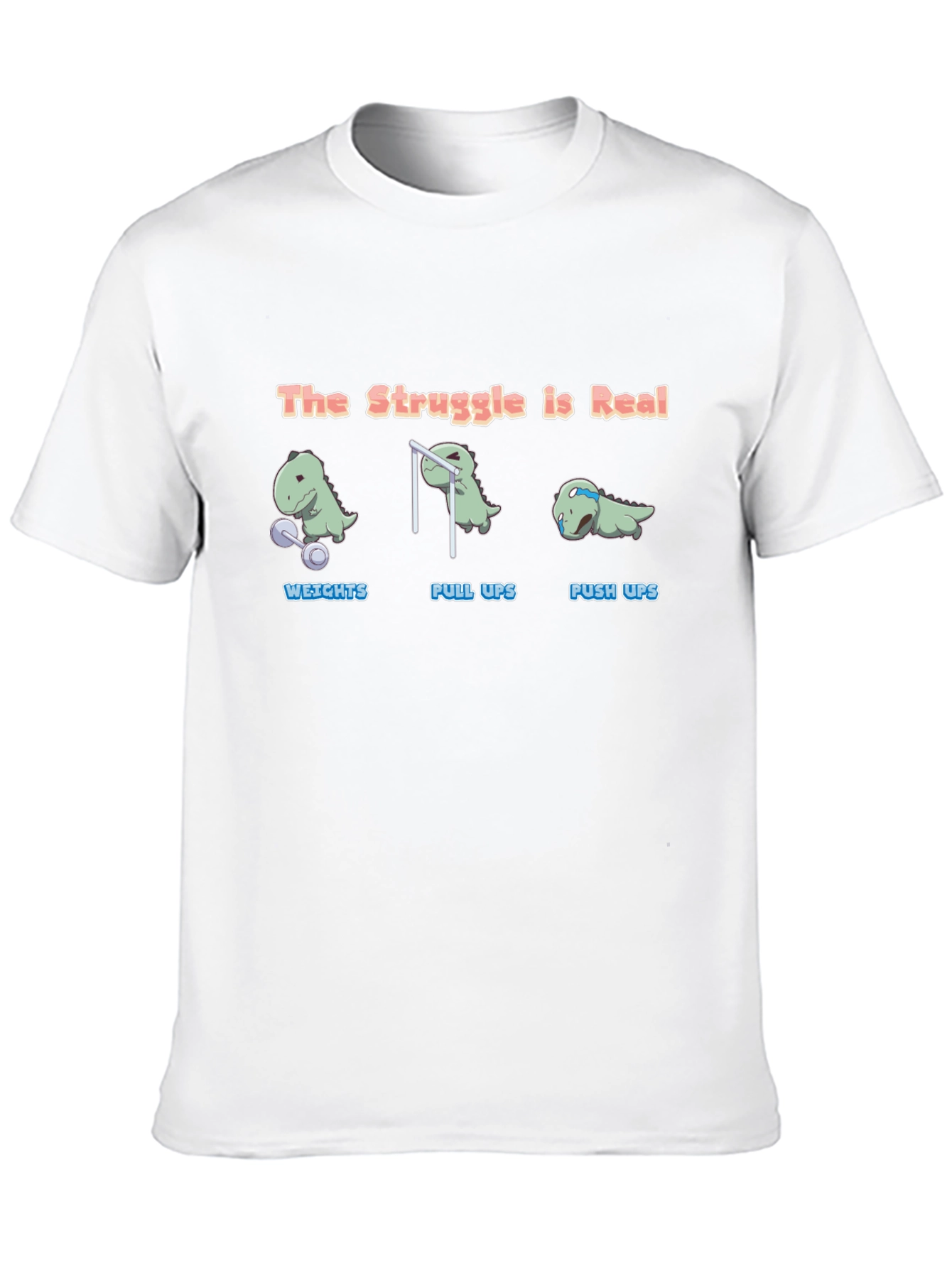 The Struggle is Real Dino Black T-Shirt