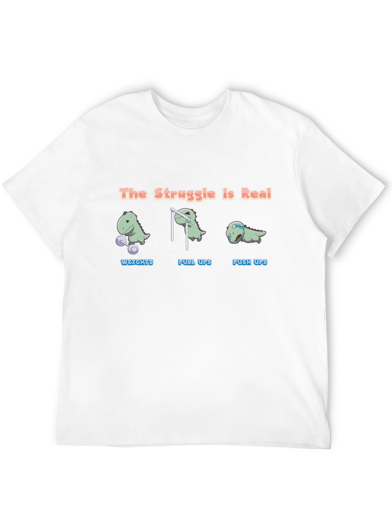The Struggle is Real Dino Black T-Shirt