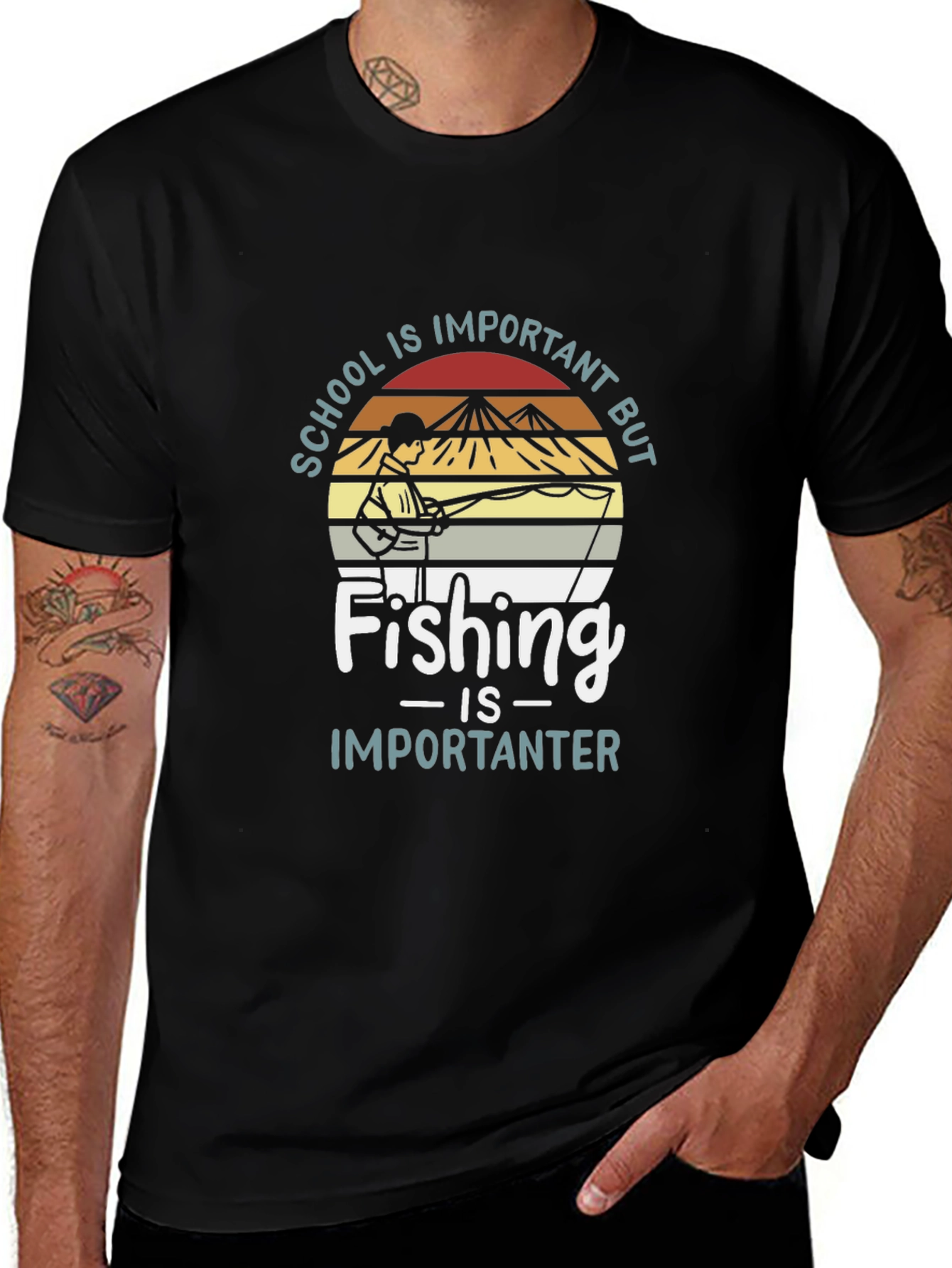 Funny Fishing T-Shirt - School vs. Fishing