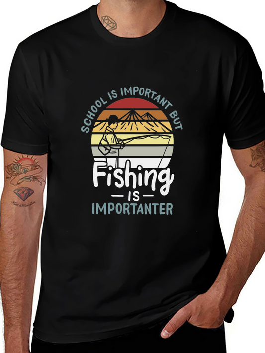 Funny Fishing T-Shirt - School vs. Fishing