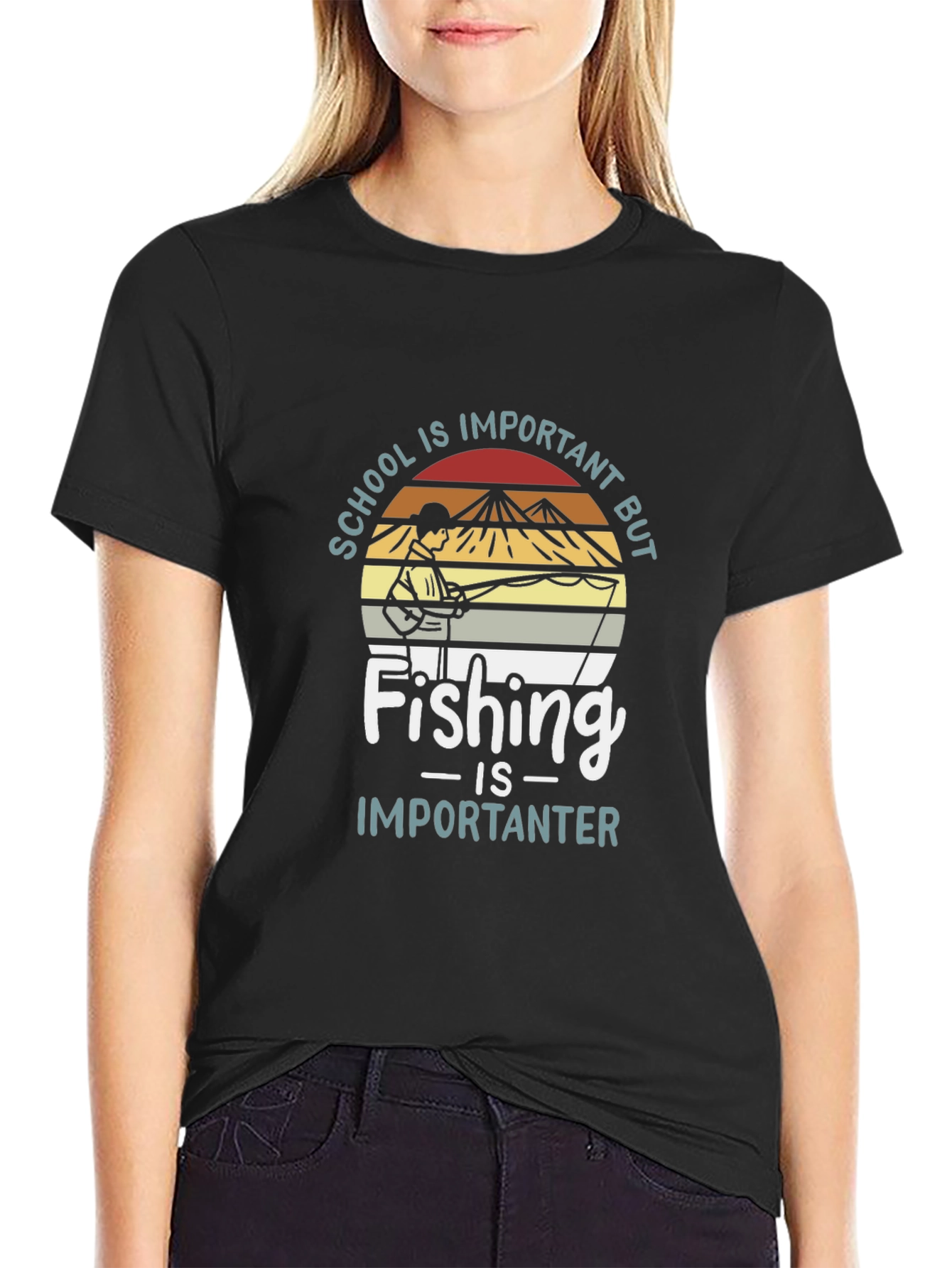 Funny Fishing T-Shirt - School vs. Fishing