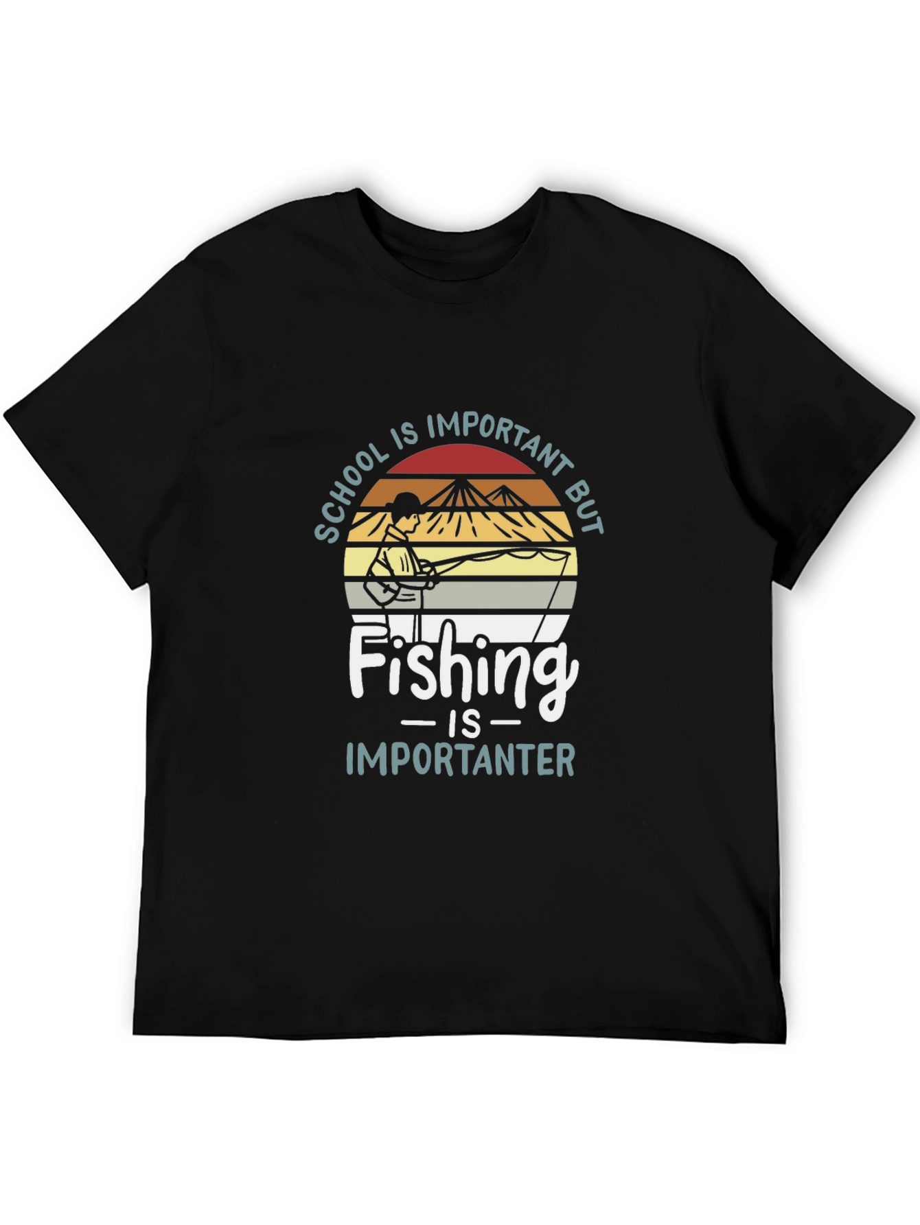 Funny Fishing T-Shirt - School vs. Fishing