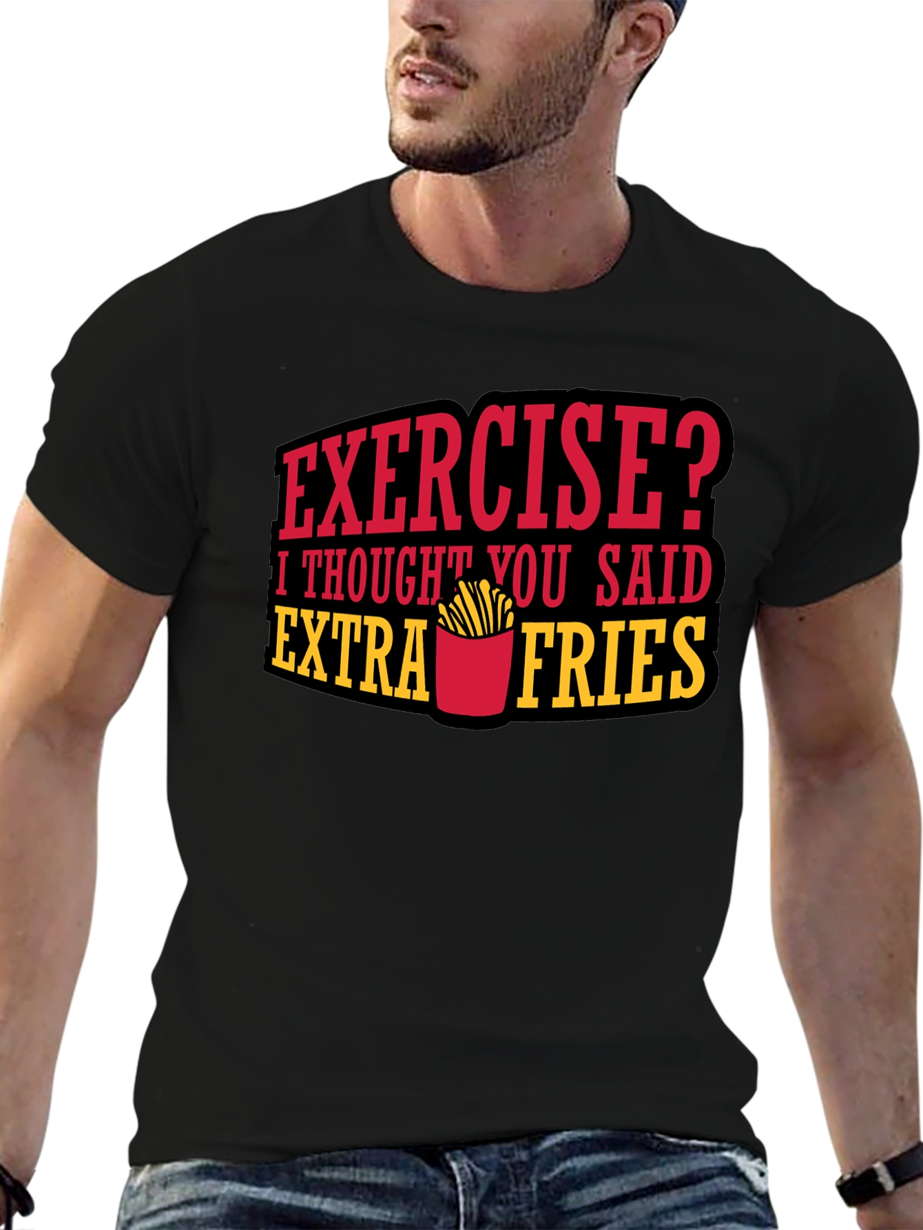 Funny Extra Fries Graphic T-Shirt