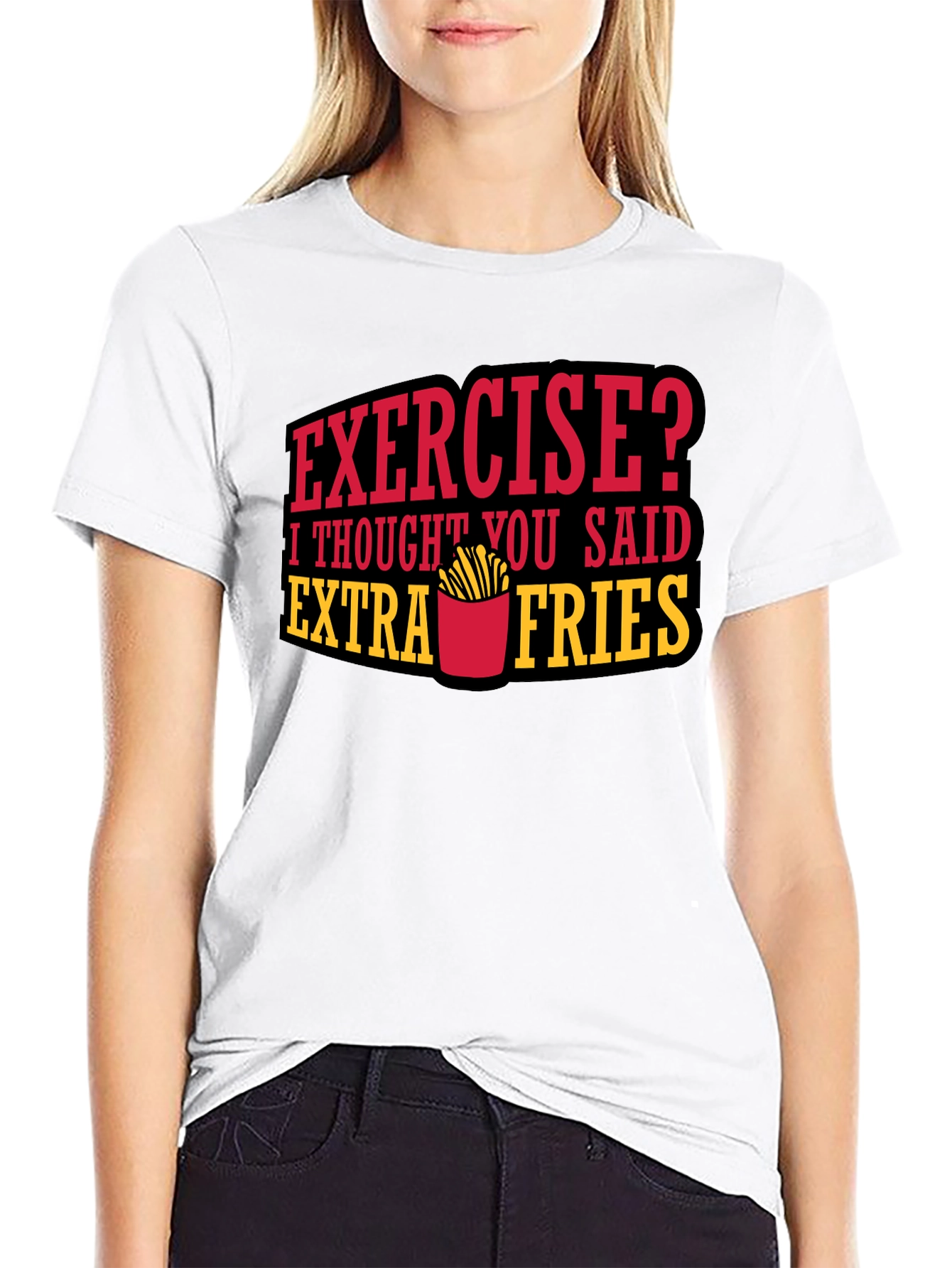 Funny Extra Fries Graphic T-Shirt