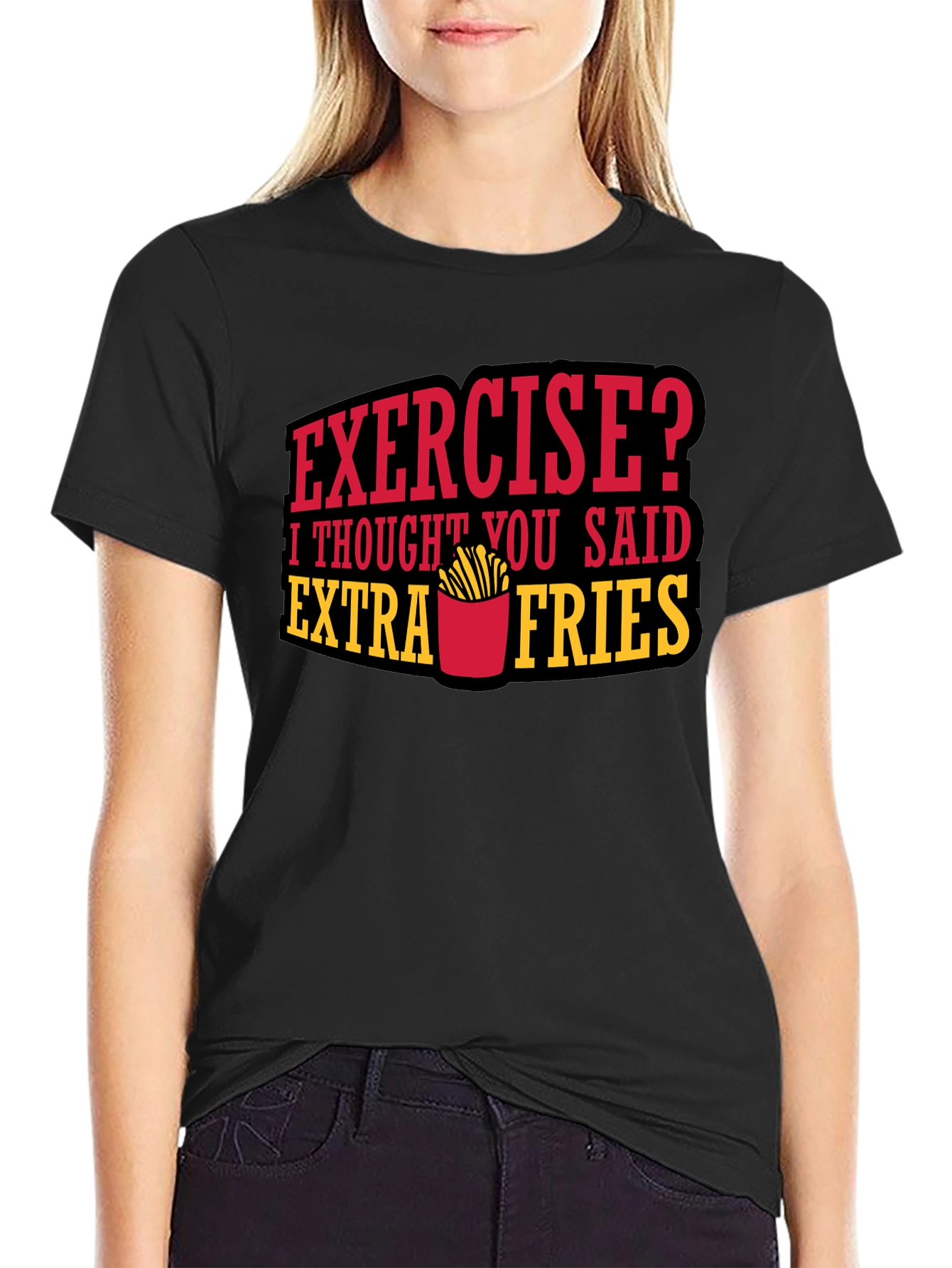 Funny Extra Fries Graphic T-Shirt