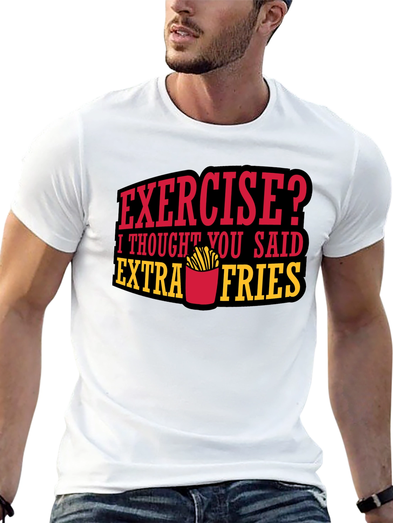 Funny Extra Fries Graphic T-Shirt