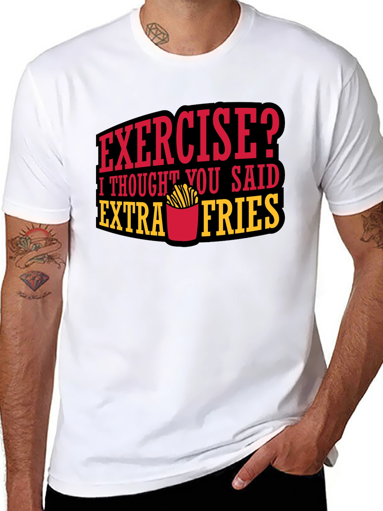Funny Extra Fries Graphic T-Shirt
