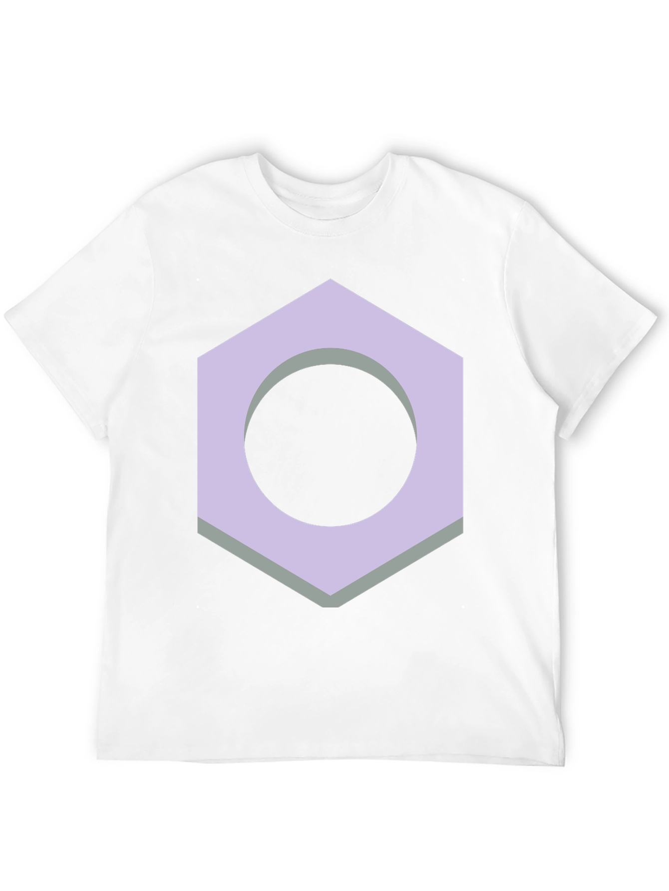 Geometric Hex Nut Graphic Tee - Casual Black T-Shirt