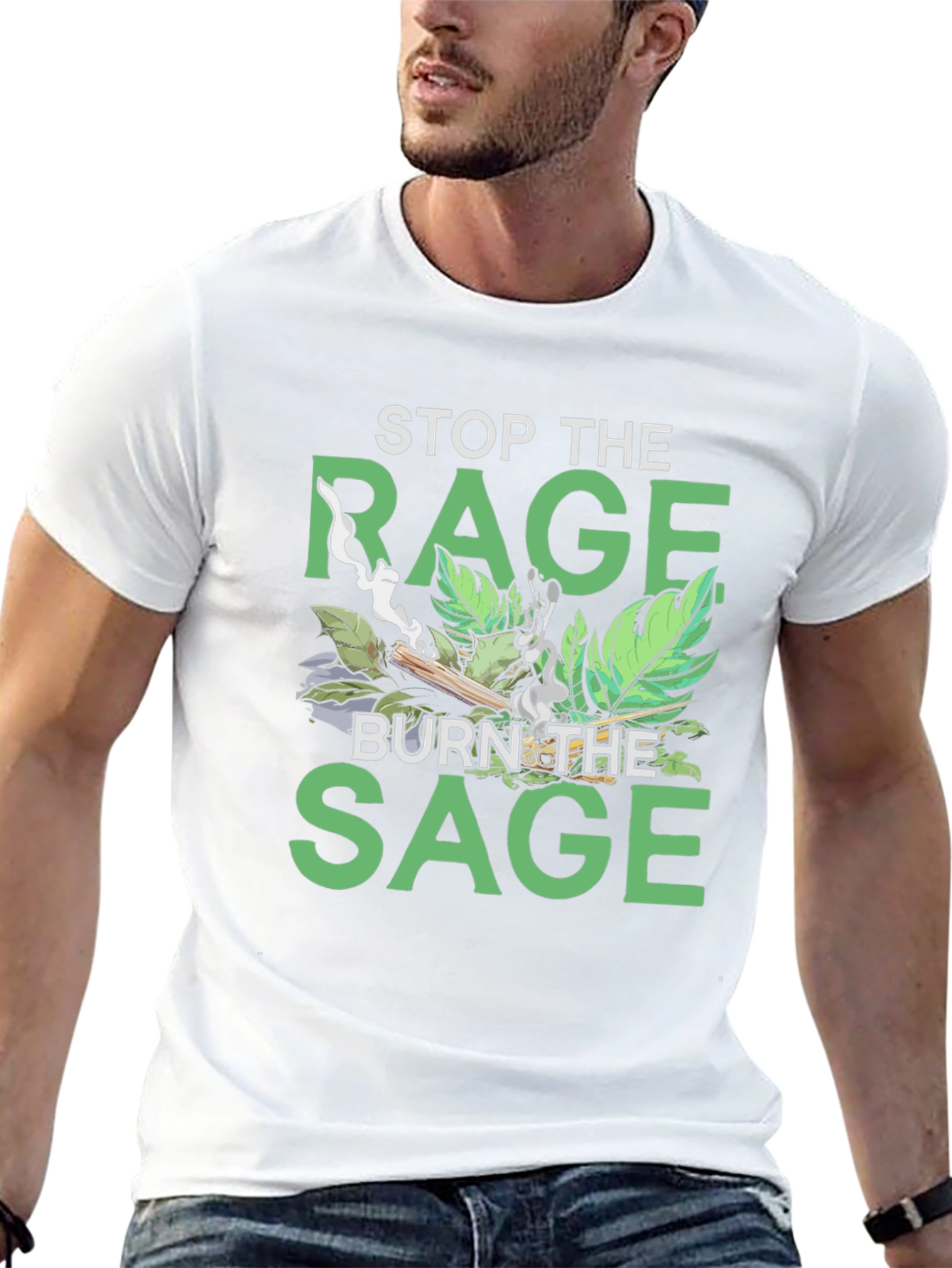 Stop the Rage Burn the Sage Graphic T-Shirt